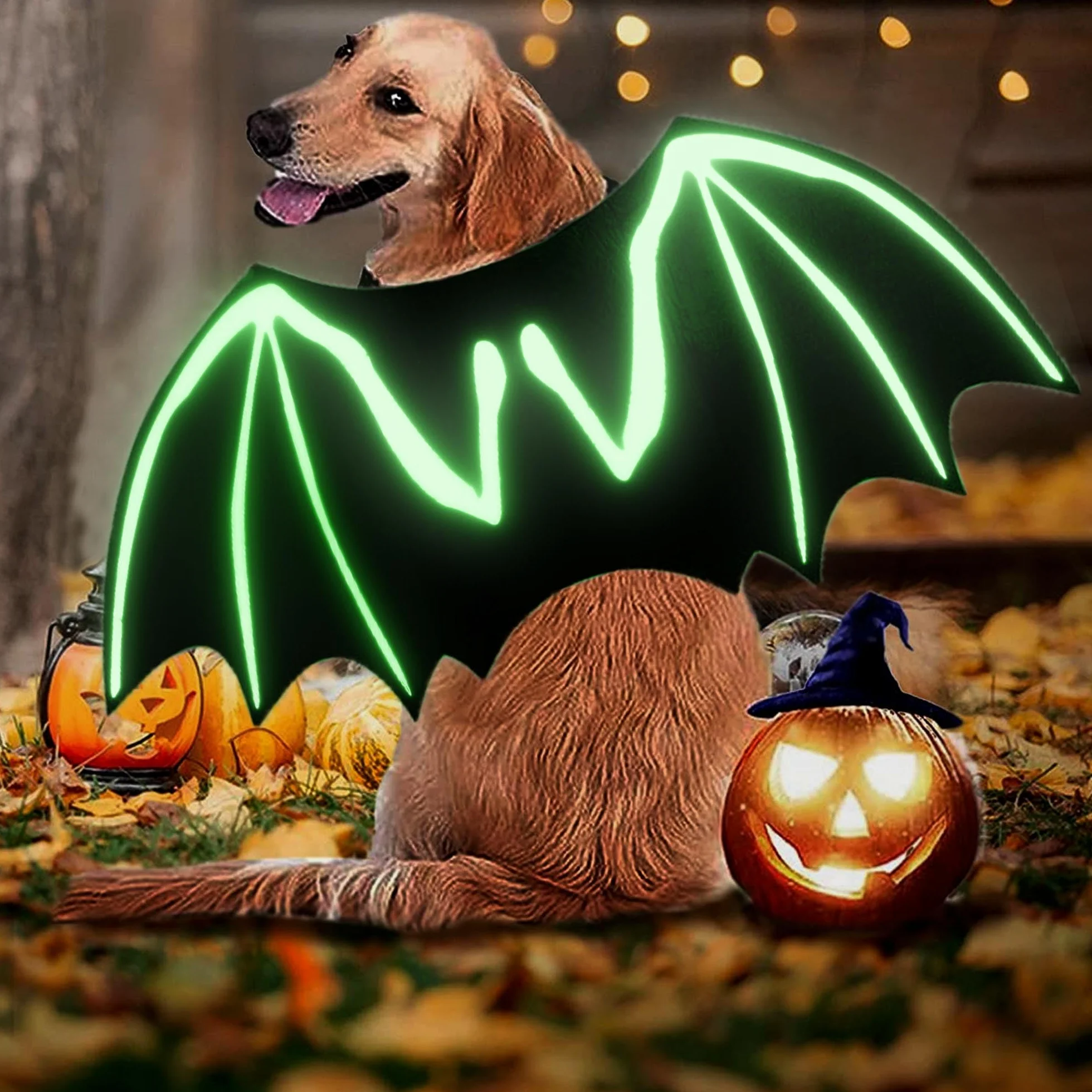 LIBNRTY skrzydła nietoperza dla psa, kostium na Halloween dla psa, stopień dużego psa, kostium nietoperza, strój na Halloween, do dekoracji dużych średnich psów na cosplay