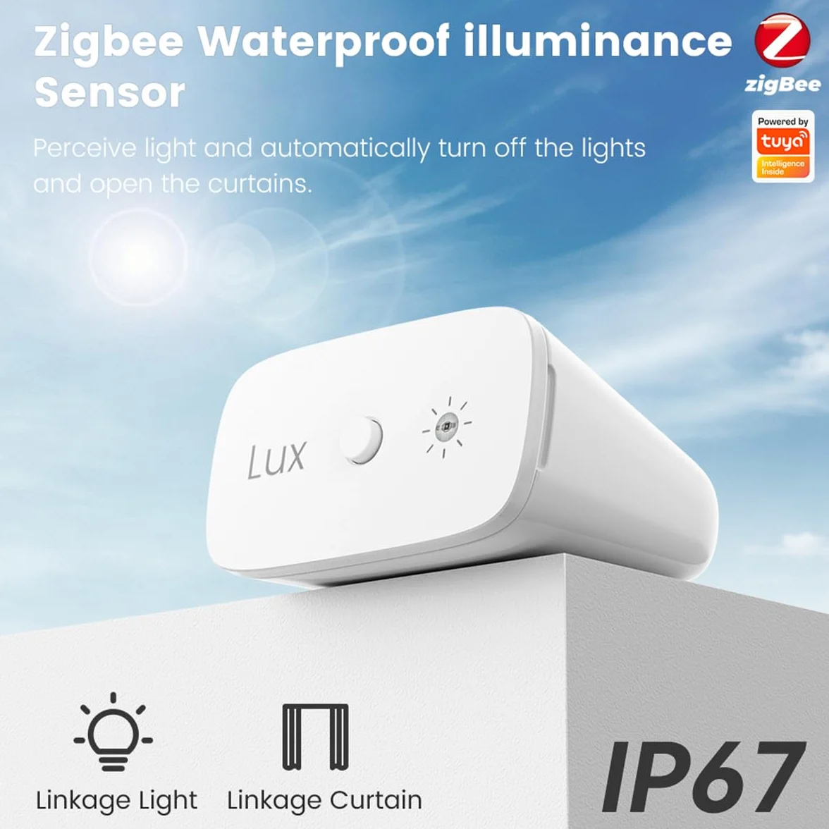 Inteligentny czujnik Lux inteligentny domowy czujnik światła Tuya Zigbee WiFi jasność czujnik oświetlenia czujnik jasności domowy czujnik światła blokujące zasłony i światła elektryczne