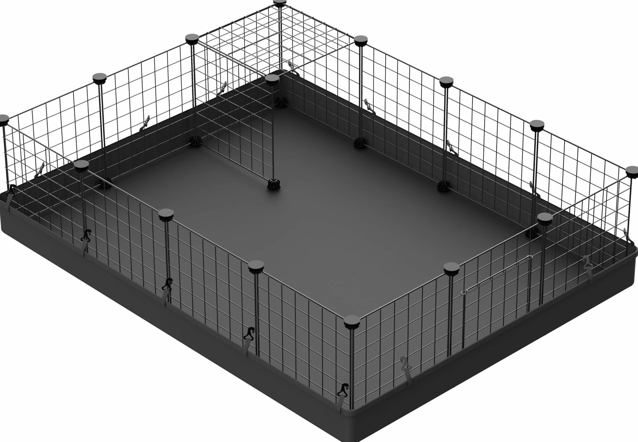 LANGXUN PILIN organizer do kostek do przechowywania czarnego drutu metalowego, DIY klatka dla małych zwierząt dla królika, świnek morskich, szczeniaka | Produkty dla zwierząt domowych przenośne metalowe ogrodzenie z drutu (24 szt.)