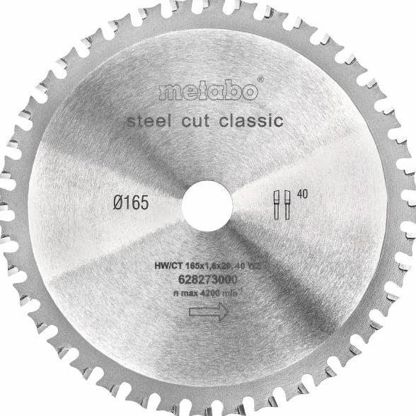 Metabo 628273000 SteelCutClassic 165x20 Z40 FZFA 4°