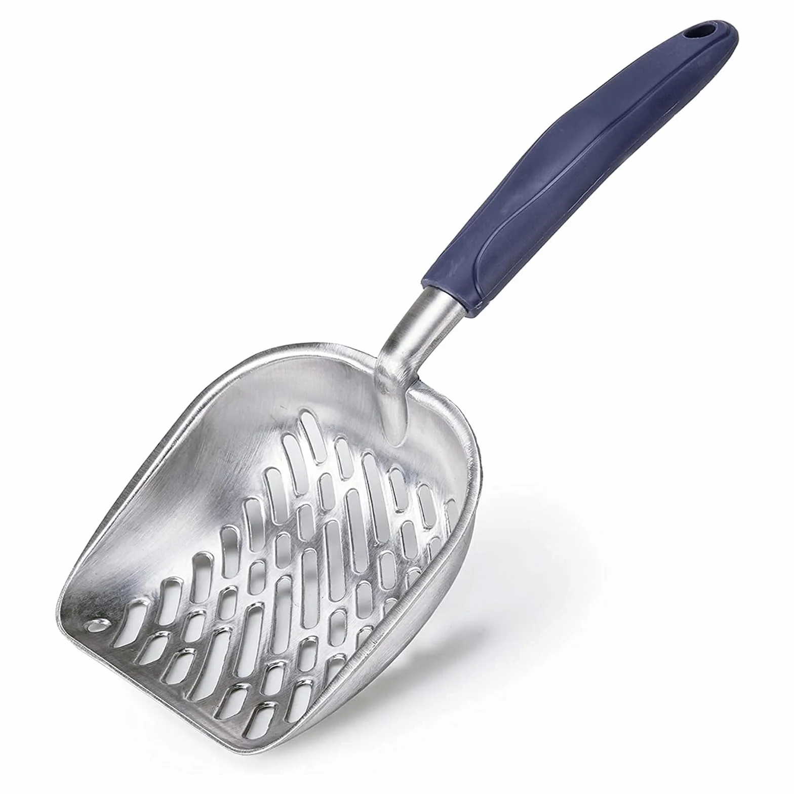 Metalowa szufla do żwirku dla kotów, ergonomiczna rączka