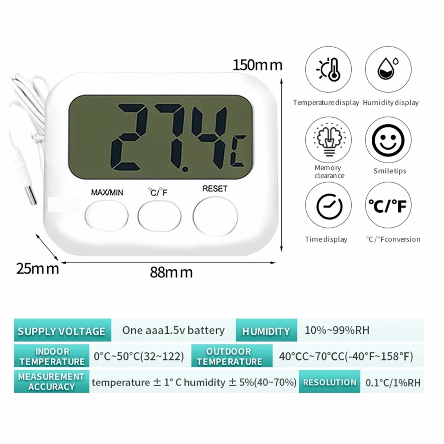 Stacja stojąca LCD Mini lodówka do akwarium Cyfrowy termometr z czujnikiem sondy Basen