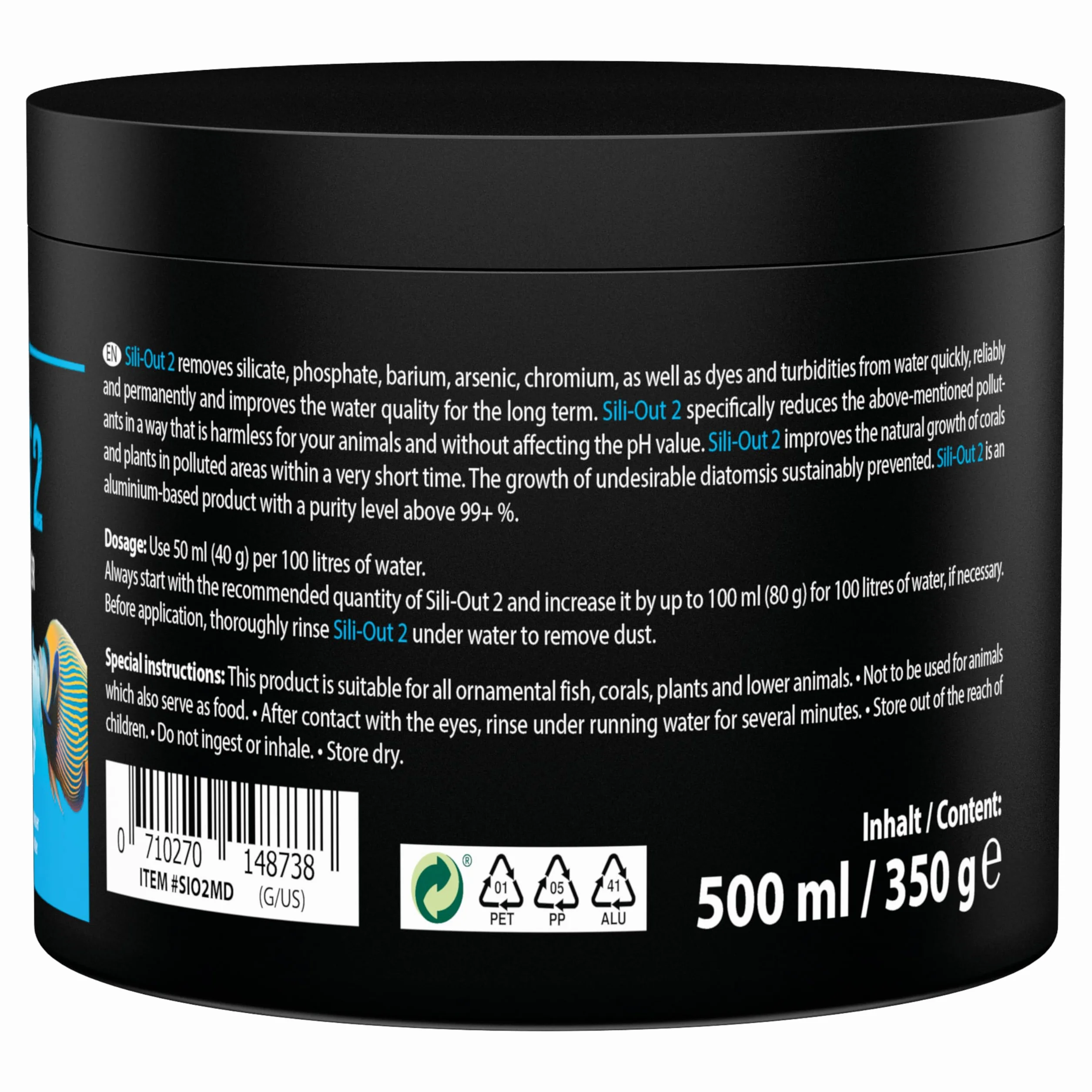 MICROBE-LIFT Sili-Out 2 środek do usuwania krzemianów i fosforanów do akwariów 500 ml 360 g