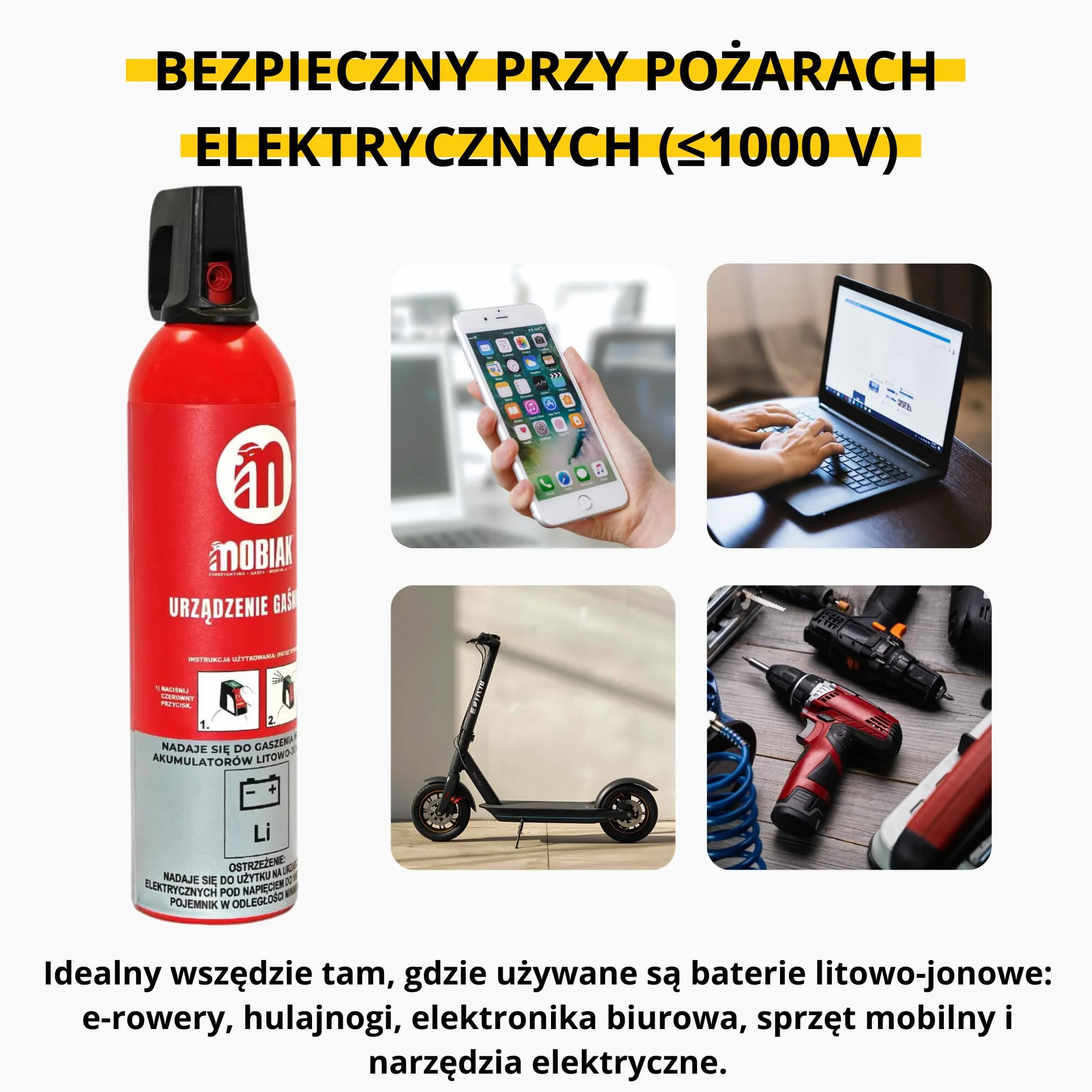 Gaśnica 750 ml Spray gaśniczy do baterii litowych i akumulatorów Bezfluorowa bez PFAS