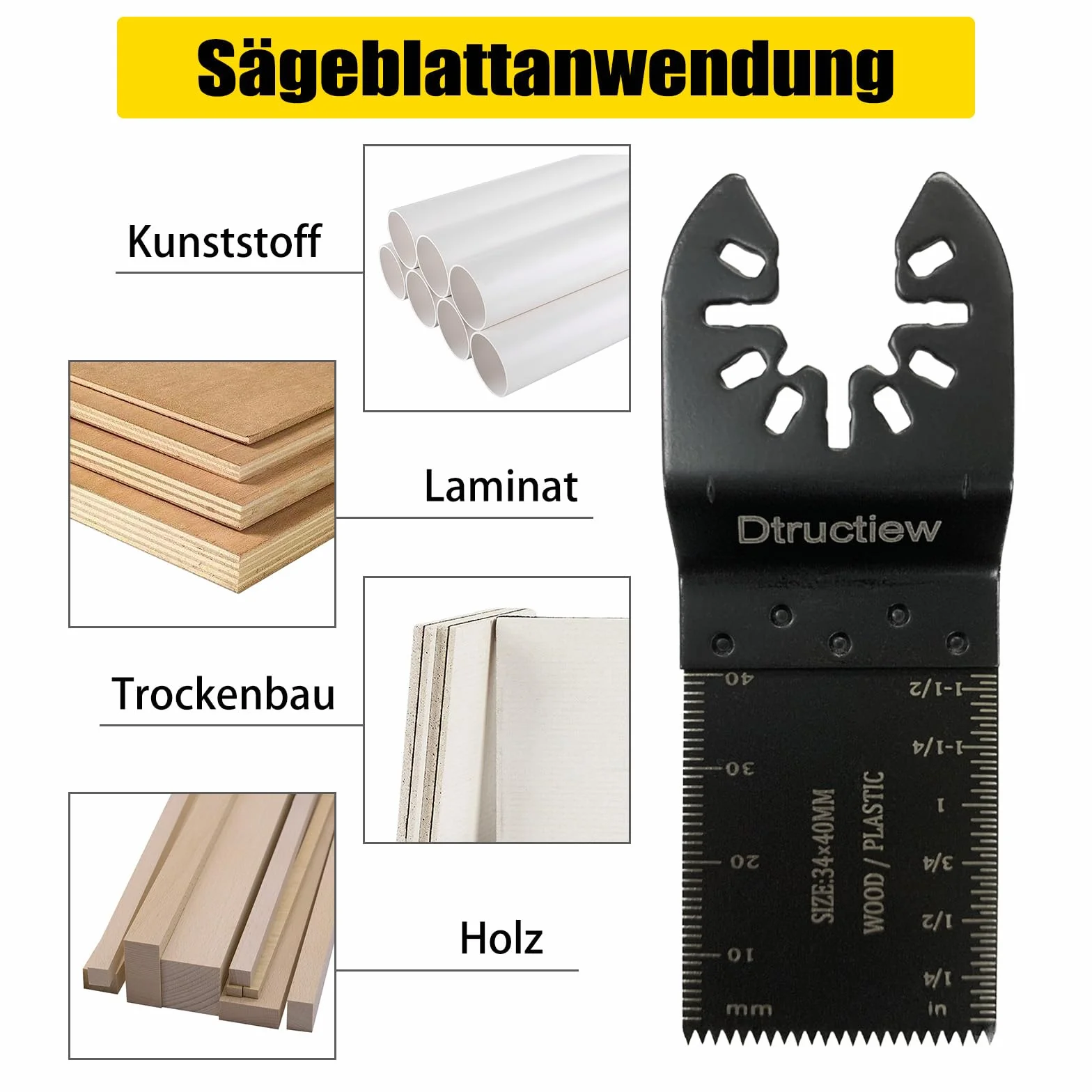 Zestaw 100 sztuk oscylujących brzeszczotów do drewna/metalu kompatybilny z Dewalt Makita Bosch Craftsman
