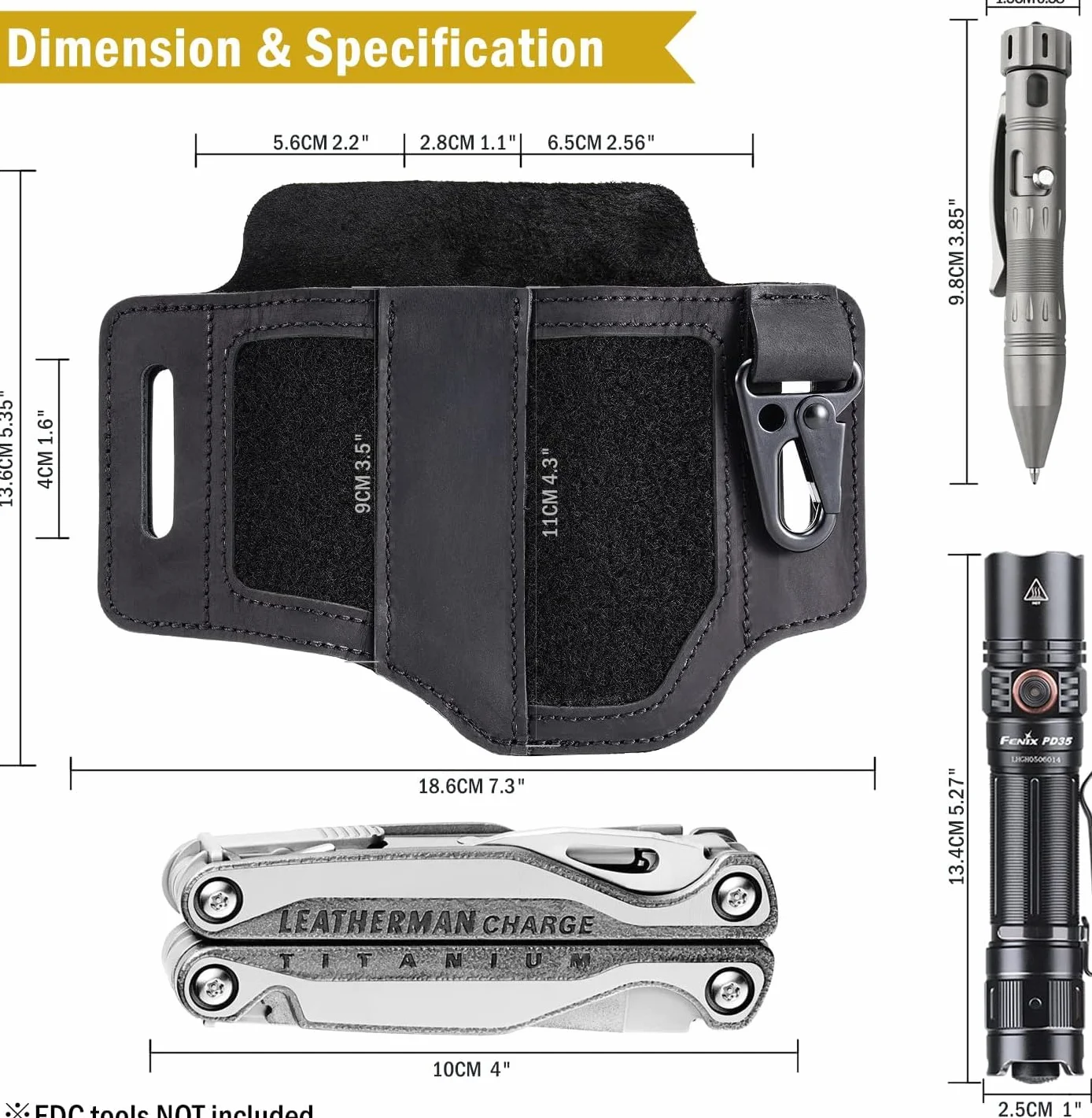 VIPERADE PL3 skórzana pochwa wielofunkcyjna EDC organizer kieszonkowy na pasek
