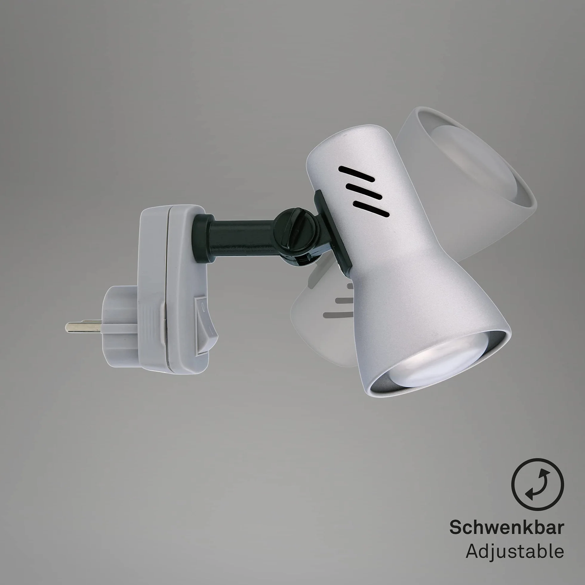 Briloner Lampka do czytania, wtyczka punktowa, E14, 25 W, obrotowa i wychylna, kolor tytanowy