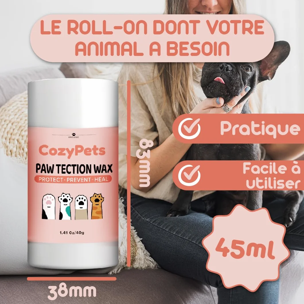 Kremowy balsam dla psa w formacie Roll-on. Balsam ochronny na nos i łapy psa i kota 40 g. 100% organiczny krem z olejem kokosowym, oliwą z oliwek i aloesem