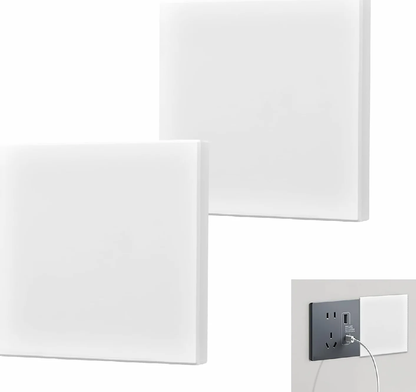 2 sztuki zaślepek podtynkowych 86 x 86 mm – zaślepka do nieużywanych gniazd lub przełączników – biała, dopasowana i trwała, łatwy montaż do domu i biura