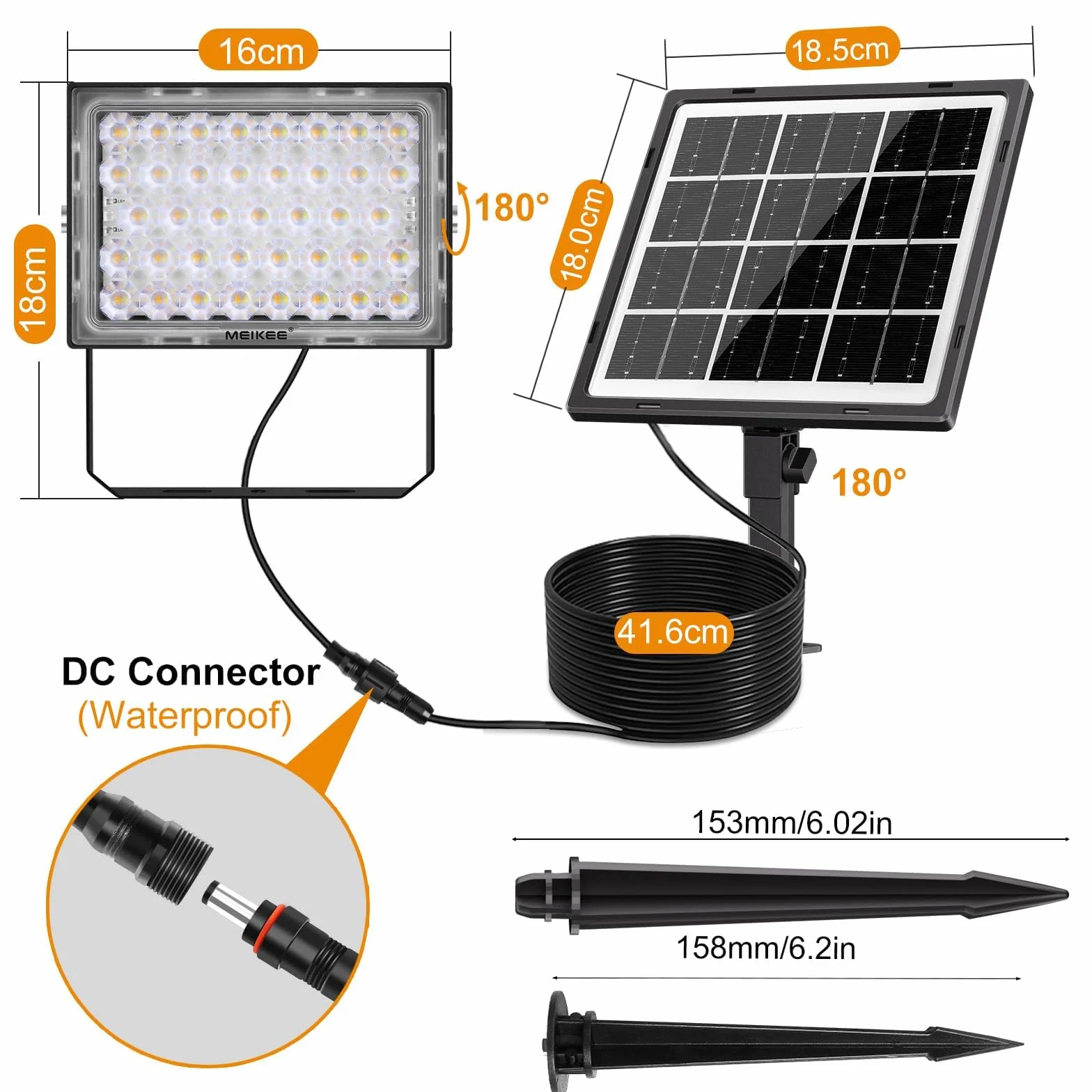 MEIKEE Reflektor RGB 30 W LED z pilotem zdalnego sterowania RF 360°, wodoszczelny IP66, 10 kolorów, 12 trybów, timer, funkcja pamięci, kolorowy, do ogrodu, na imprezę, Boże Narodzenie