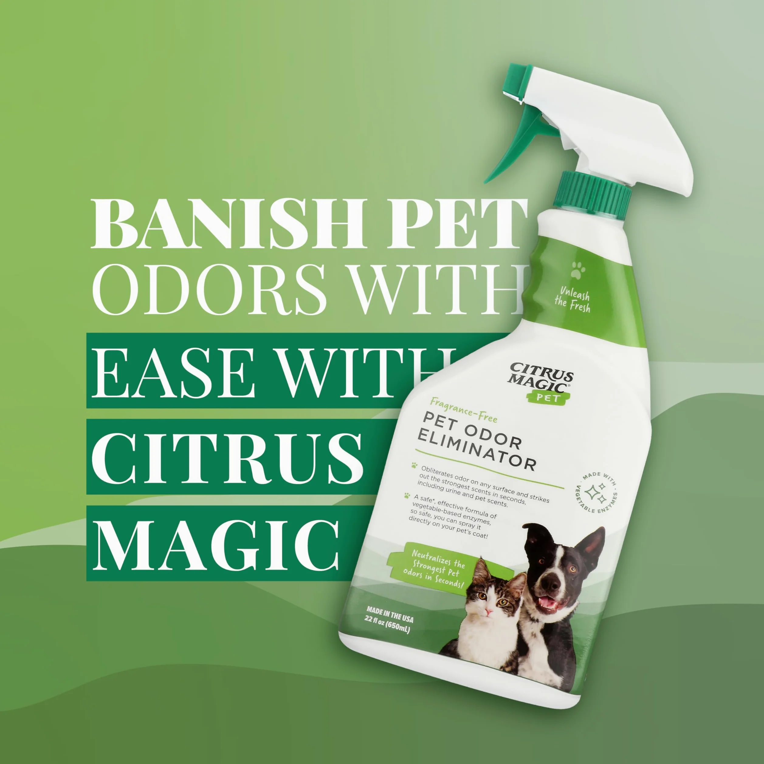 Citrus Magic Wielopowierzchniowy eliminator plam i zapachów dla zwierząt domowych, opakowanie 3 sztuk, każda 623 ml