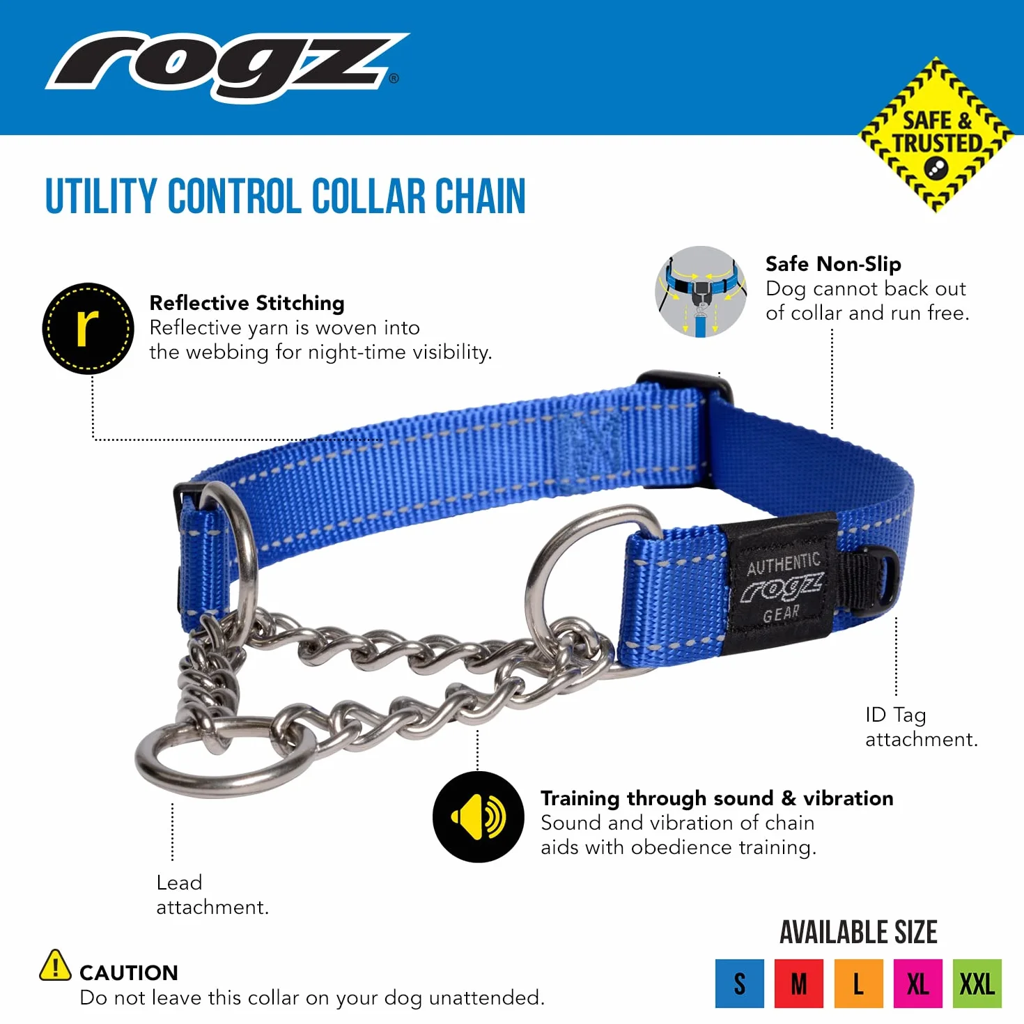 ROGZ HC05-B Utility Stop - obroża/Lumberjack, XL, niebieska
