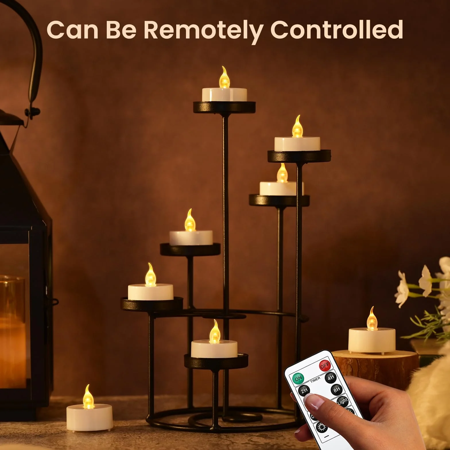 cimetech 12PC Led Tea Lights z timerem, elektryczne migoczące świece ledowe na baterie z pilotem zdalnego sterowania do domu, pokoju, stołu, Halloween, dekoracji świątecznych