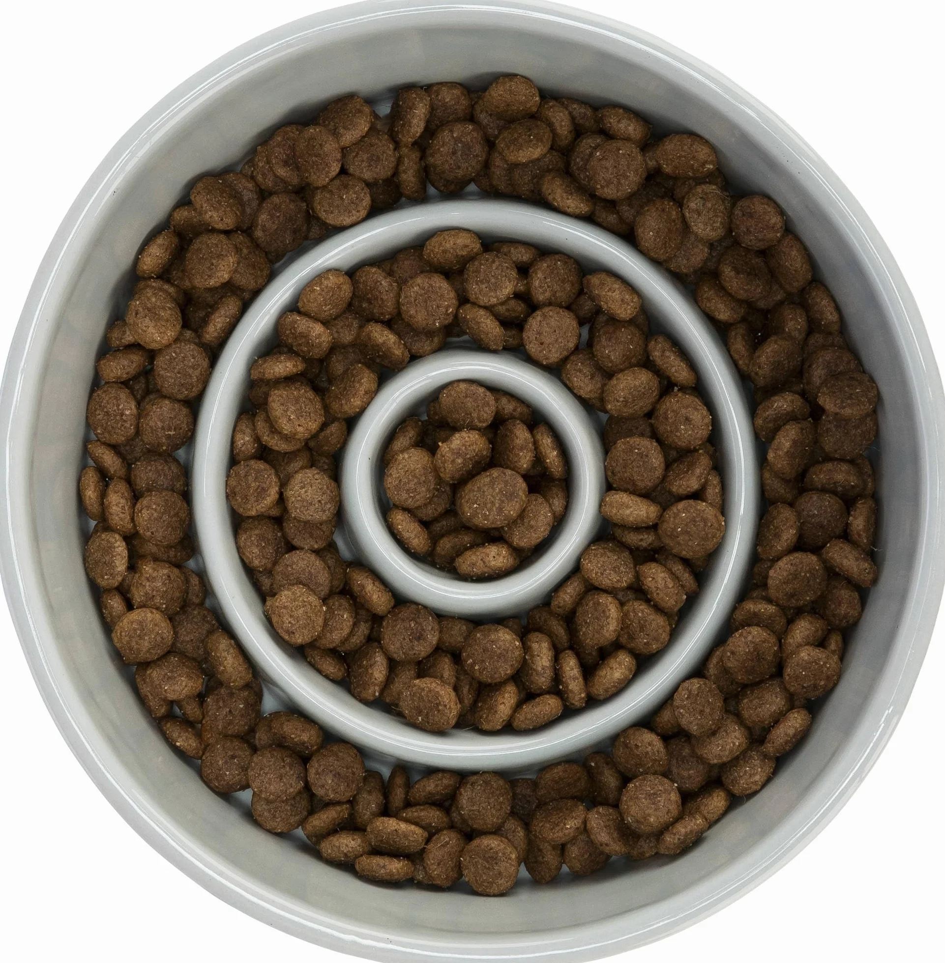 TRIXIE Slow Feeding miska dla psów, ceramiczna, 0,45 l/Ø 14 cm, szara/niebieska, 1 sztuka (1 opakowanie) - 24520