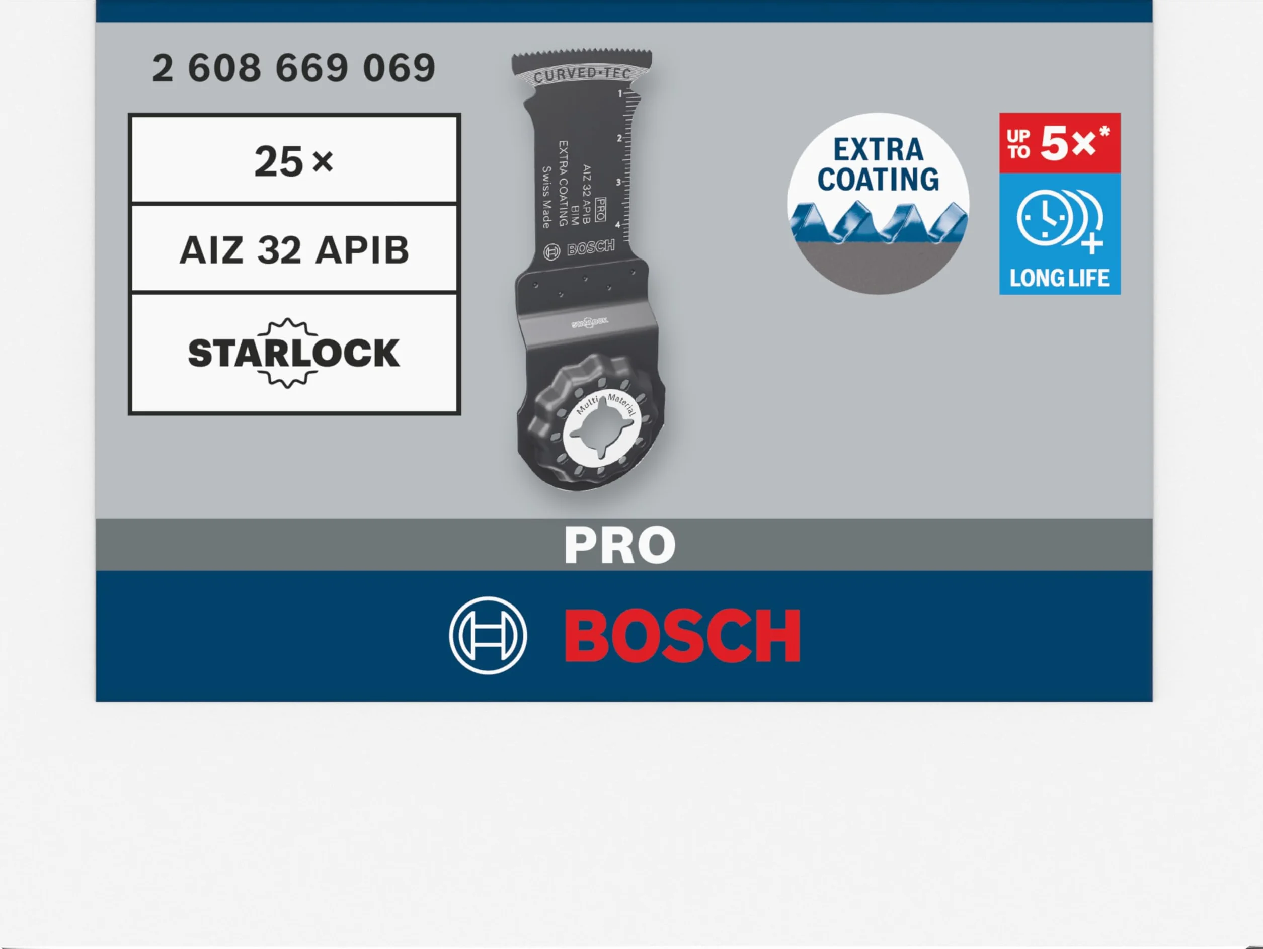 Bosch 1x Brzeszczot PRO Multi Material AIZ 32 APIB do narzędzia wielofunkcyjnego (do Drewno z gwoździami, Warstwy metalowe, Szerokość 32 mm, Professional Akcesoria Narzędzie wielofunkcyjne)