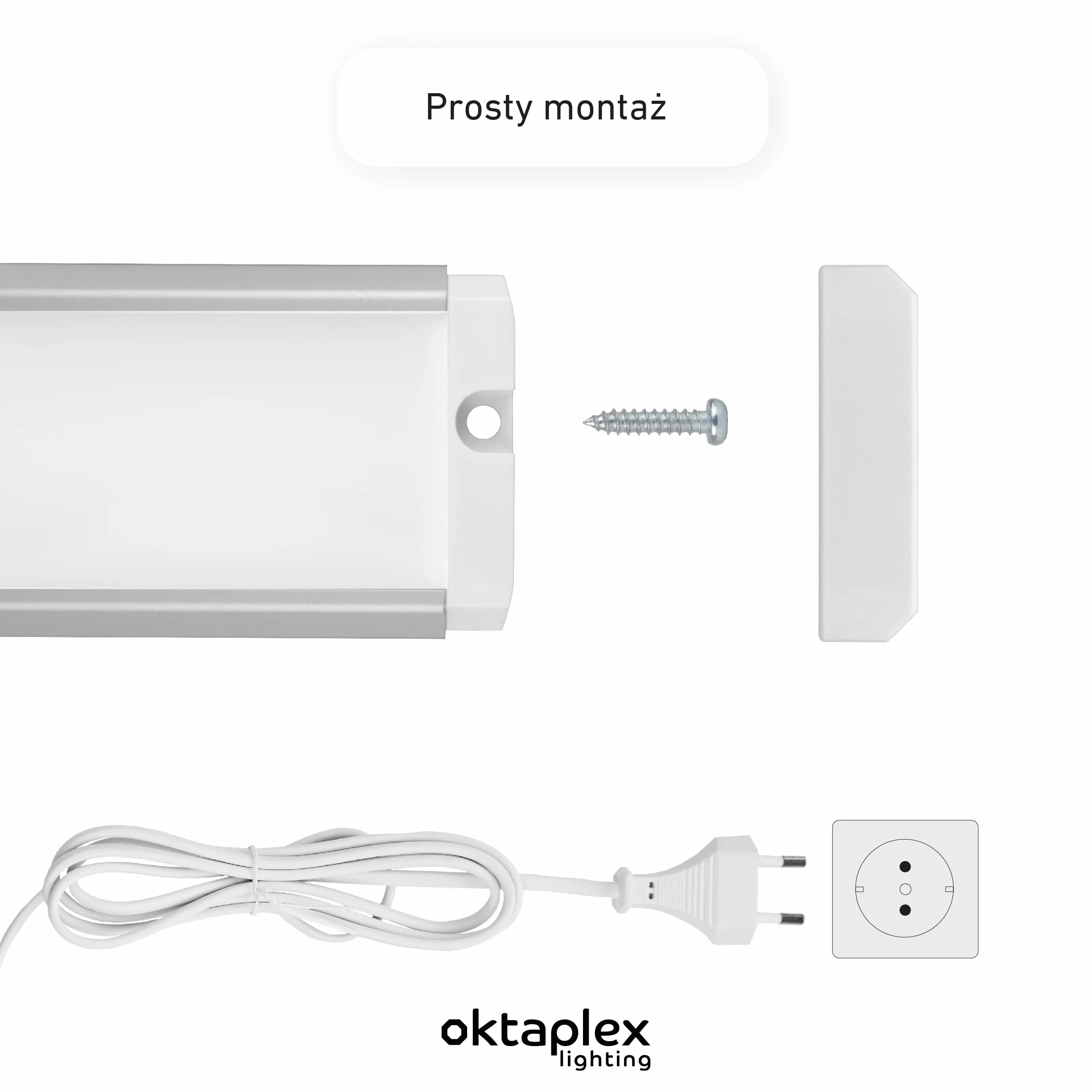 Oktaplex Riva oświetlenie szafki kuchenne LED 90cm ściemniania ciepła biel 730lm płaskie oświetlenie kuchenne z czujnikiem oświetlenie podszafkowe 10W srebrny
