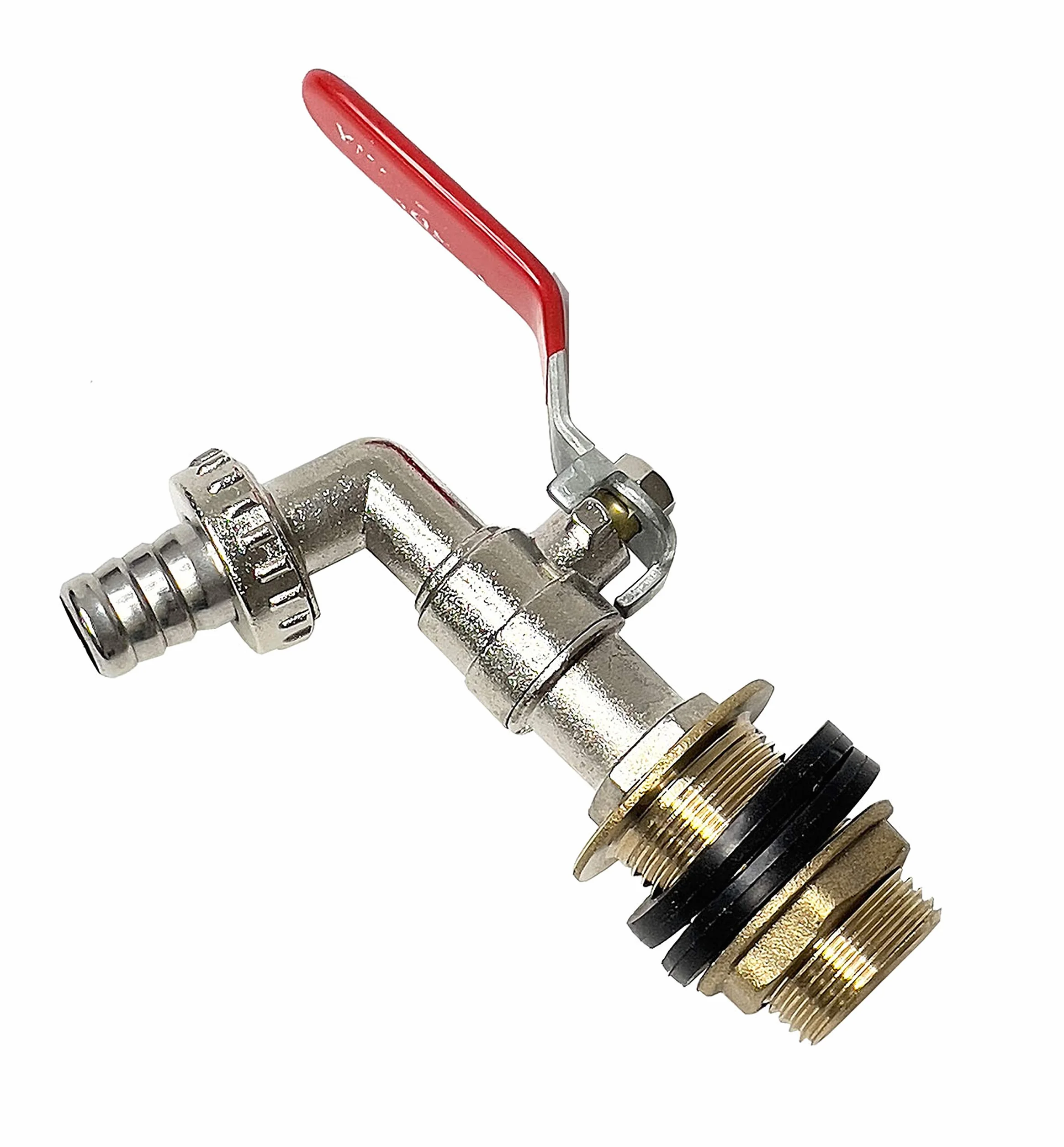 Złącze śrubowe zbiornika + kranik 16 mm złącze śrubowe beczki 1/2" IG 3/4 AG (H02F01)