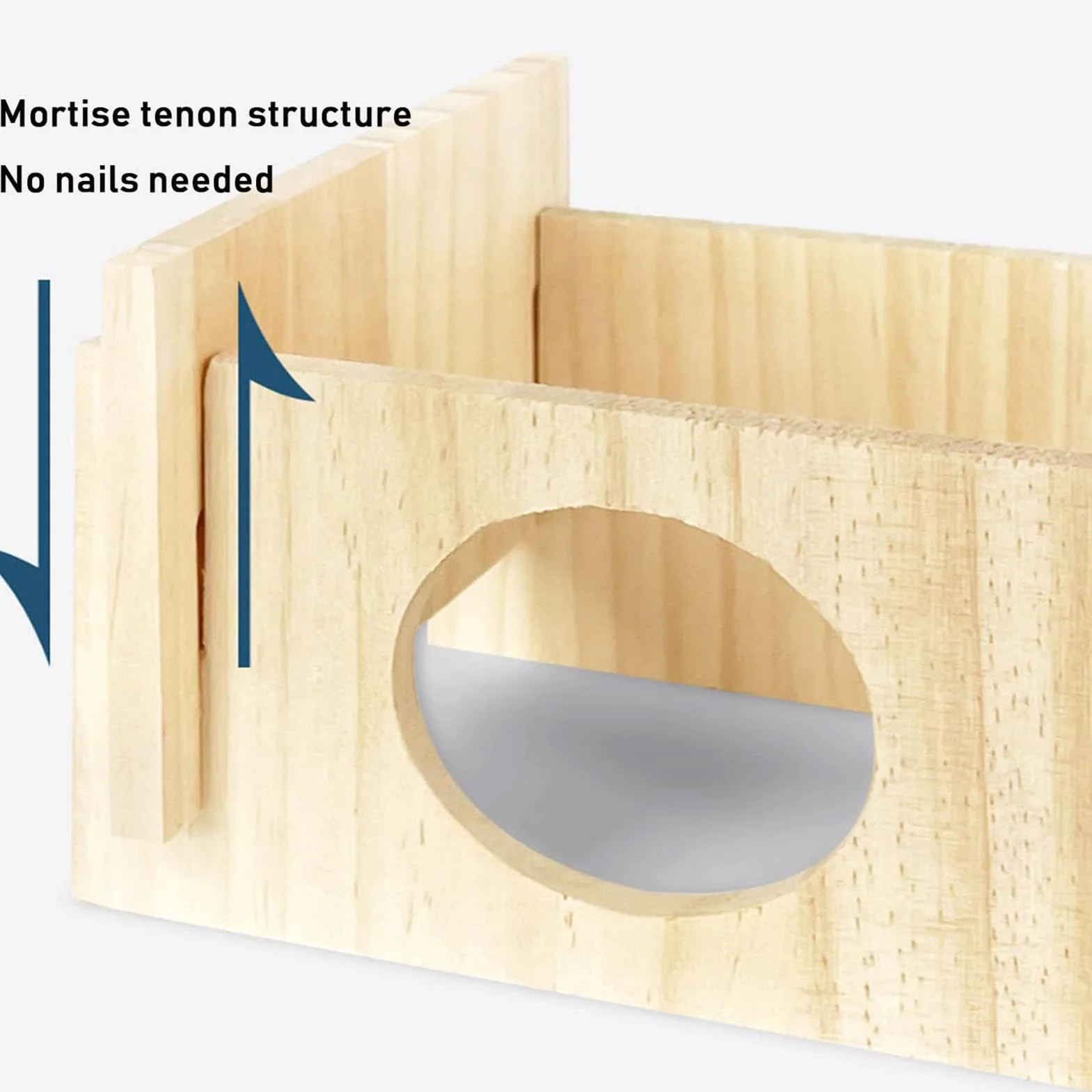 Multi Chamber Hamster House Maze, Large 2 Room, 11.81x5.91x3.74 inches Wooden Hamster Tunnel Toy for Hamsters Gerbils Mice Lemmings