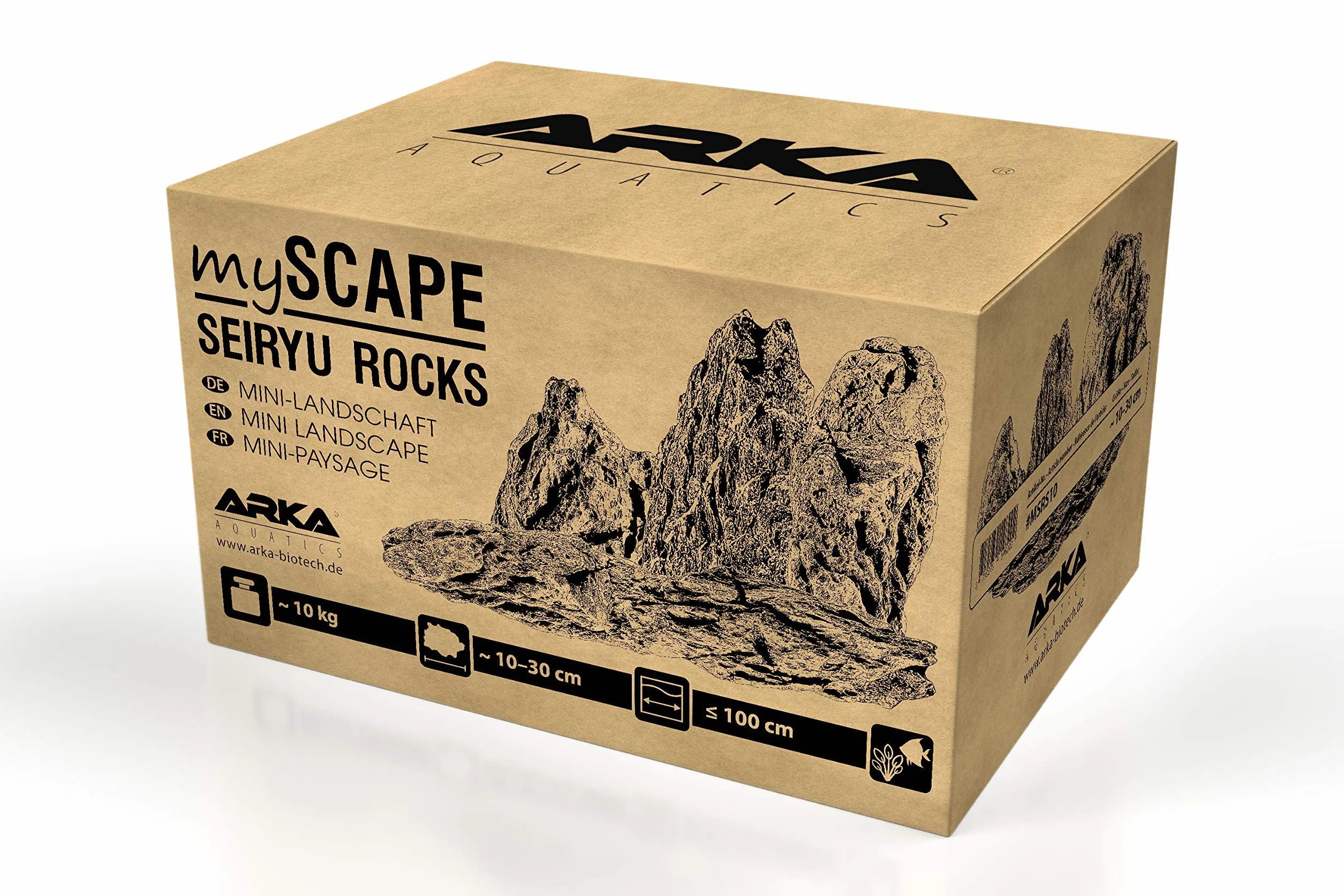 ARKA Aquatics myScape-Rocks Seiryu – mini krajobraz – naturalny kamień do jedynych w swoim rodzaju akwarium słodkowodnego i terrarium, idealny do akwariów o szerokości do ok. 100 cm 10 kg szary L