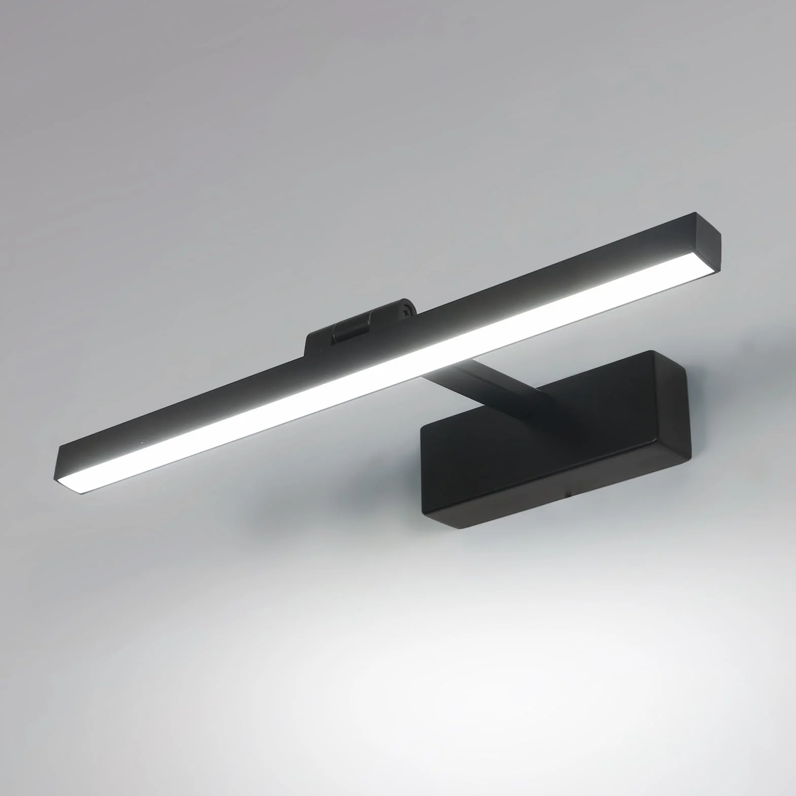 Comely Lampa Lustrzana Łazienkowa 9W 1100LM 220V, 40cm Lampa Lustrzana Kinkiet LED, Zimna Biel 6500K Oprawa Łazienkowa IP40, Czarny