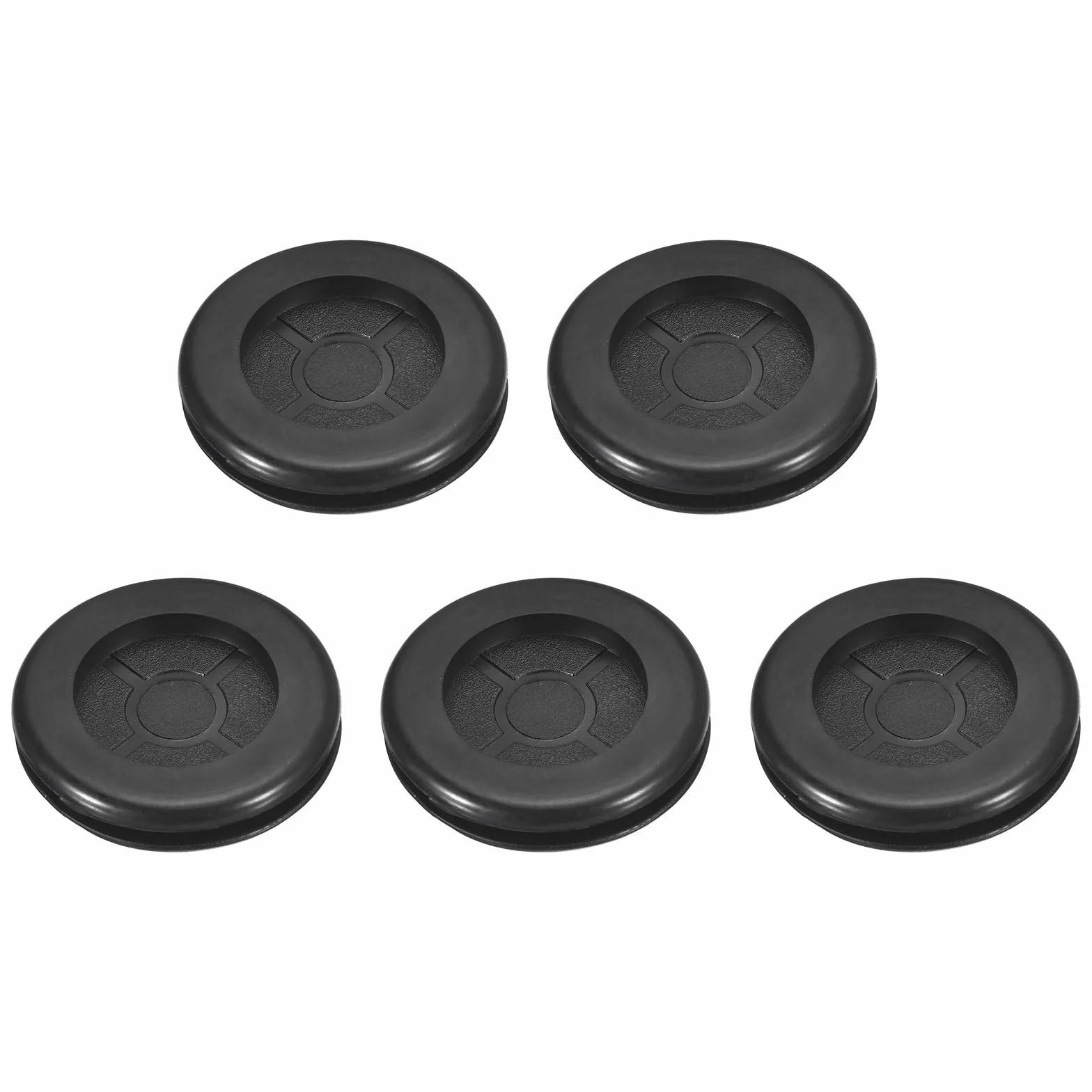 QUARKZMAN 5 sztuk gumowych przepust kablowych, 25 mm ID 30 mm, otwory gumowe, dwustronne zatyczki do otworów, gumowa uszczelka okrągła do ochrony przewodów i kabli, do biurek, kolor czarny