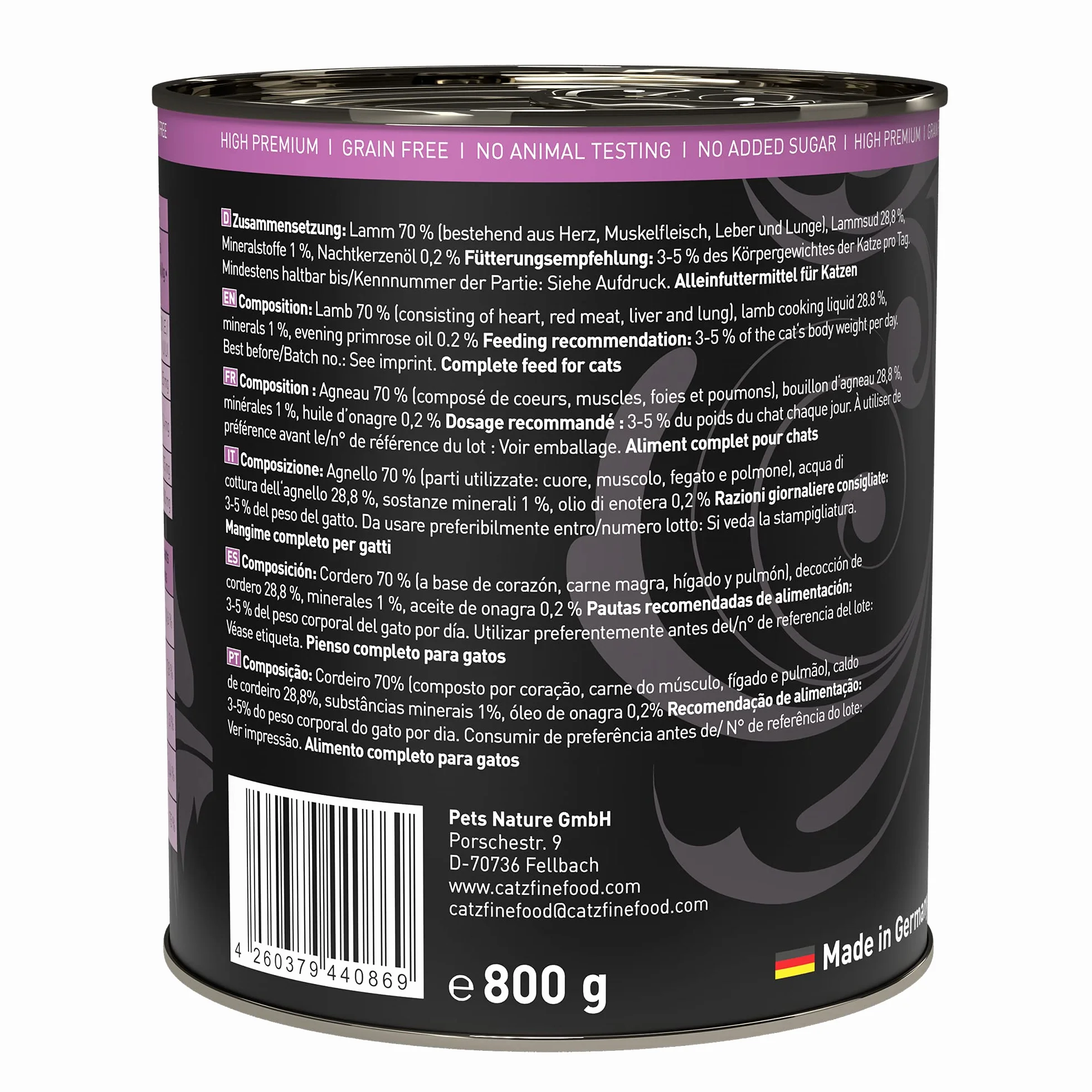 Catz Finefood Purrrr Karma dla Kotów, 6 x 800g