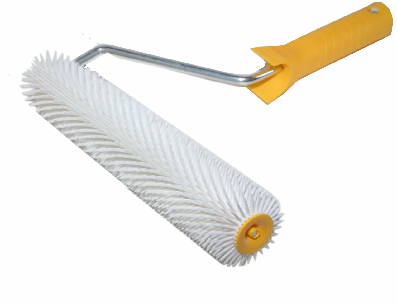 Ręcznie kolczasty wałek napowietrzający 250 mm (10 cali), małe szpiczaste kolce 11 mm. Plastikowy uchwyt (H4559)