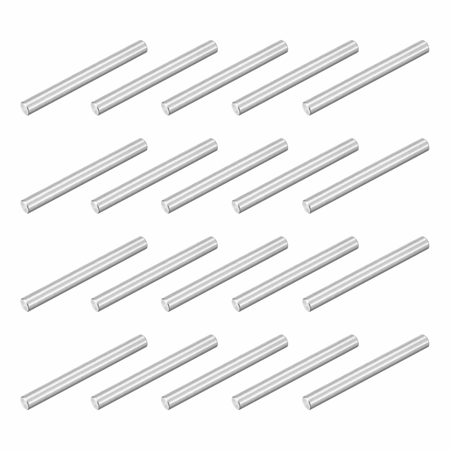 QUARKZMAN 40 szt. M3 x 30 mm 304 trzpień centrujący ze stali nierdzewnej, cylindryczny wspornik do półek równoległych do produkcji mechanicznej, przemysłu, montażu mebli, srebrny