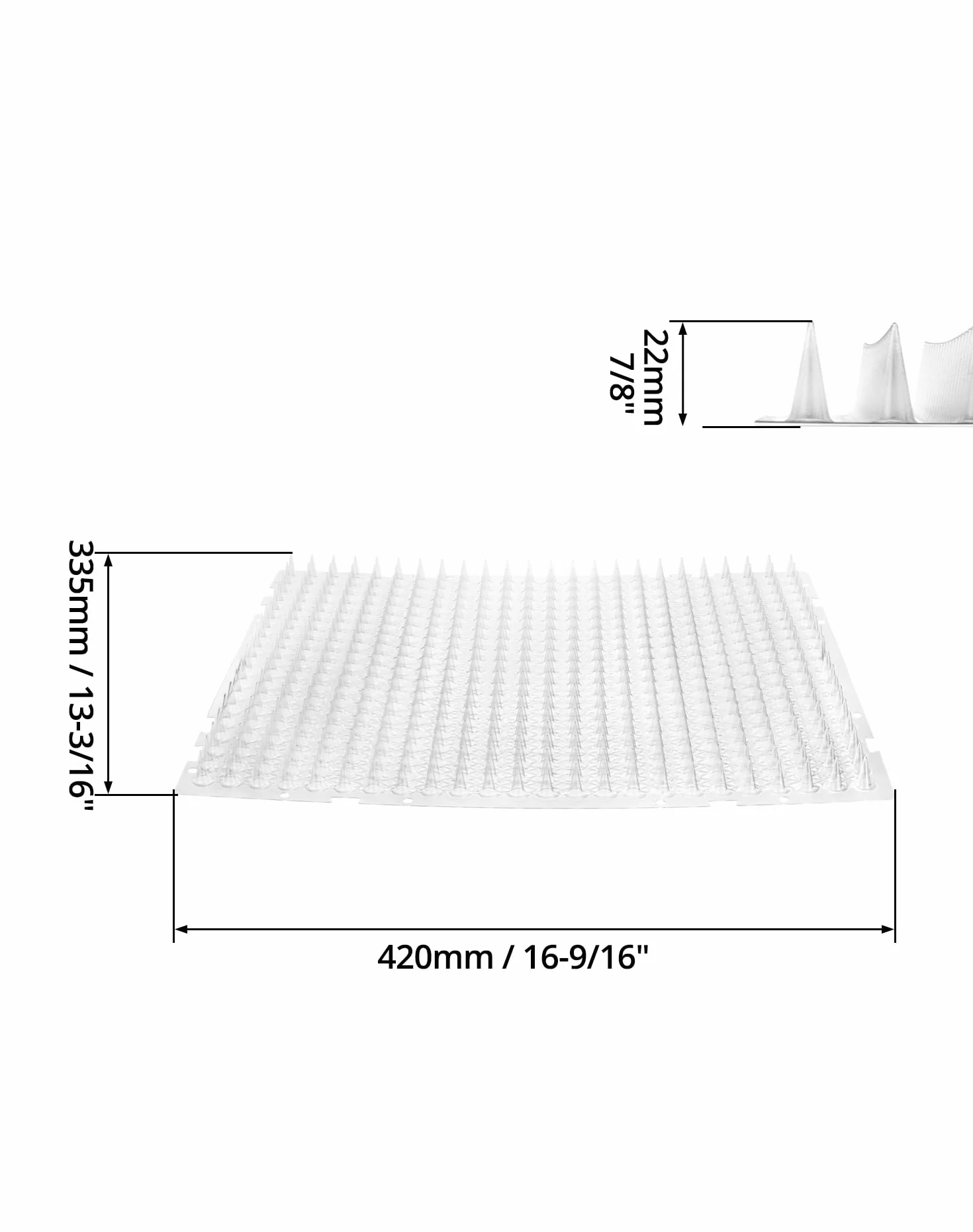 QWORK® 6 sztuk mata z kolcami na koty Przezroczysta 34x42cm, mata z kolcami do odstraszania kotów do użytku w pomieszczeniach i na zewnątrz