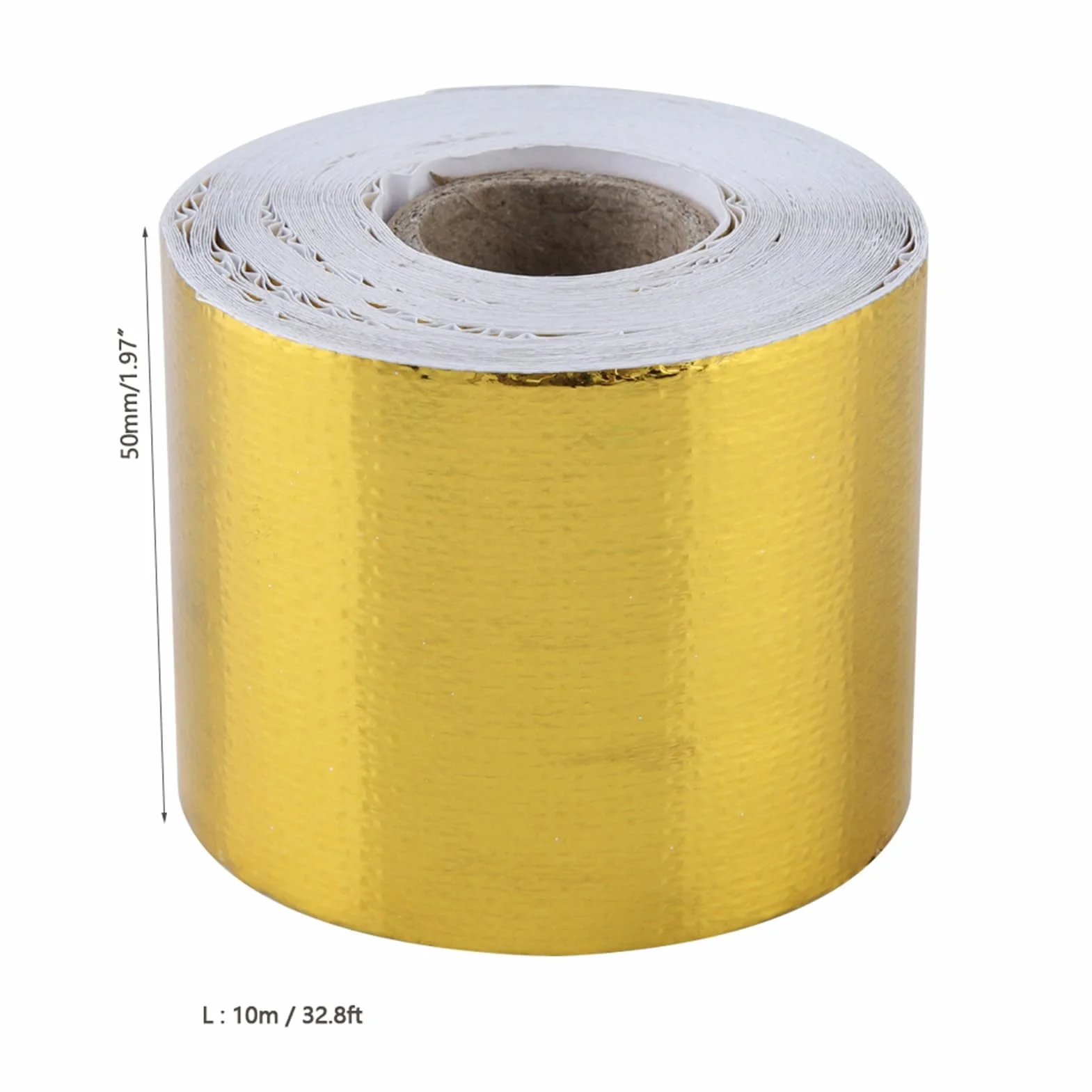Taśma klejąca Aramox, 1 rolka złotej folii aluminiowej do samochodów, taśma odblaskowa do osłony termicznej (10 m x 5 cm)