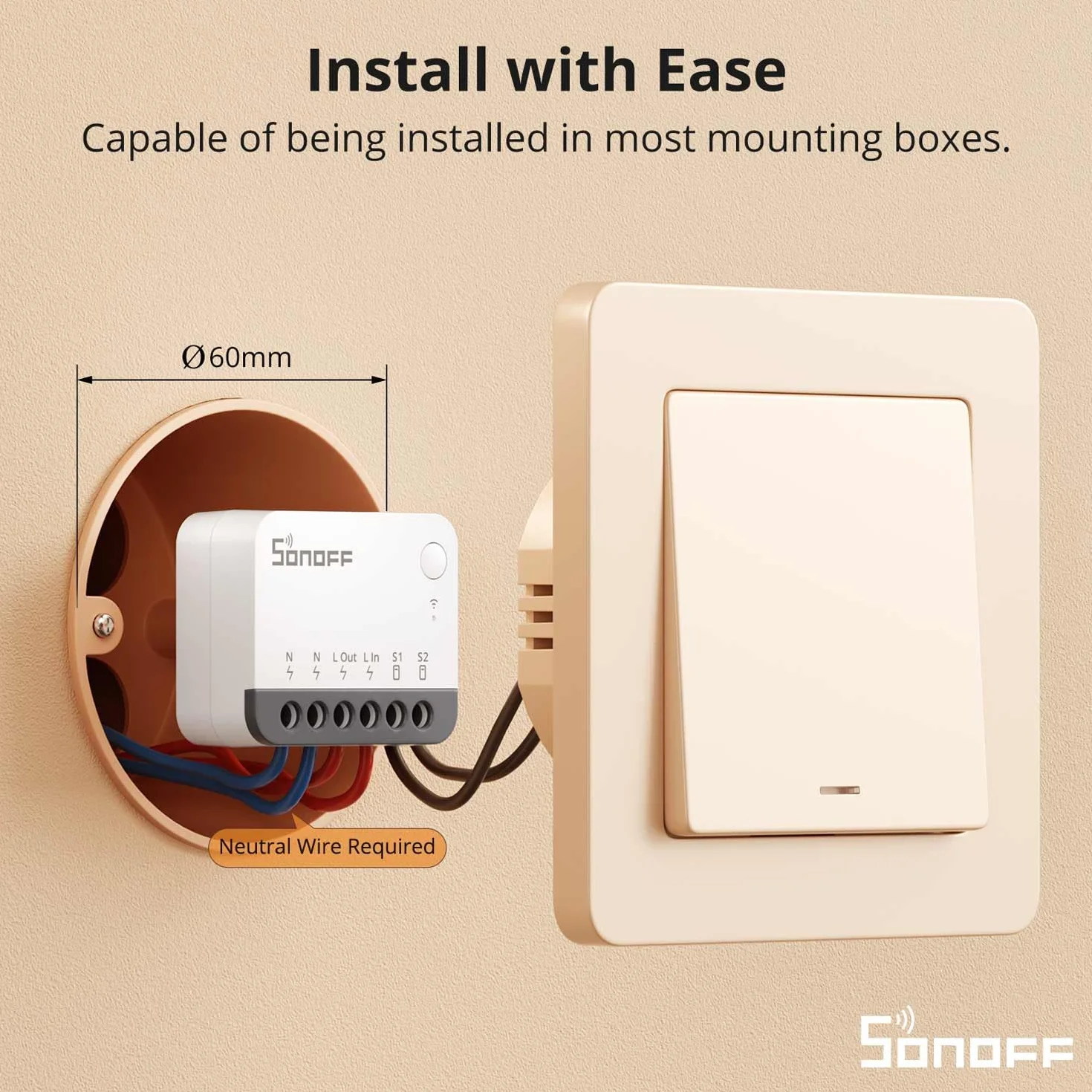 SONOFF Zigbee Smart Switch, współpracuje z Alexa i Google Home, 4 sztuki, wymaga ZigBee Gateway, wymaga neutralnego przewodzenia
