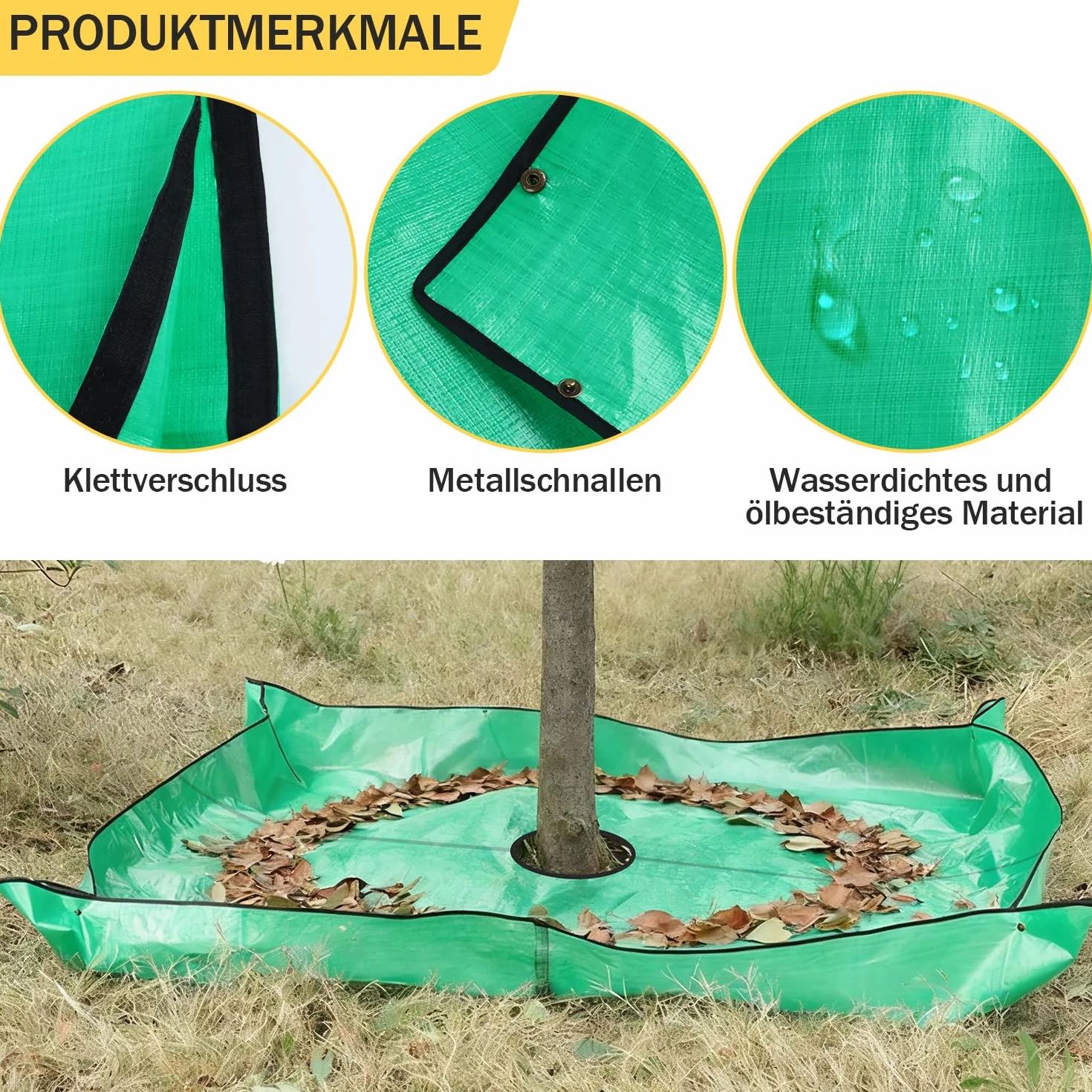 Plandeka do przycinania drzew 2x2 m z otworem 30 cm przenośnik liści