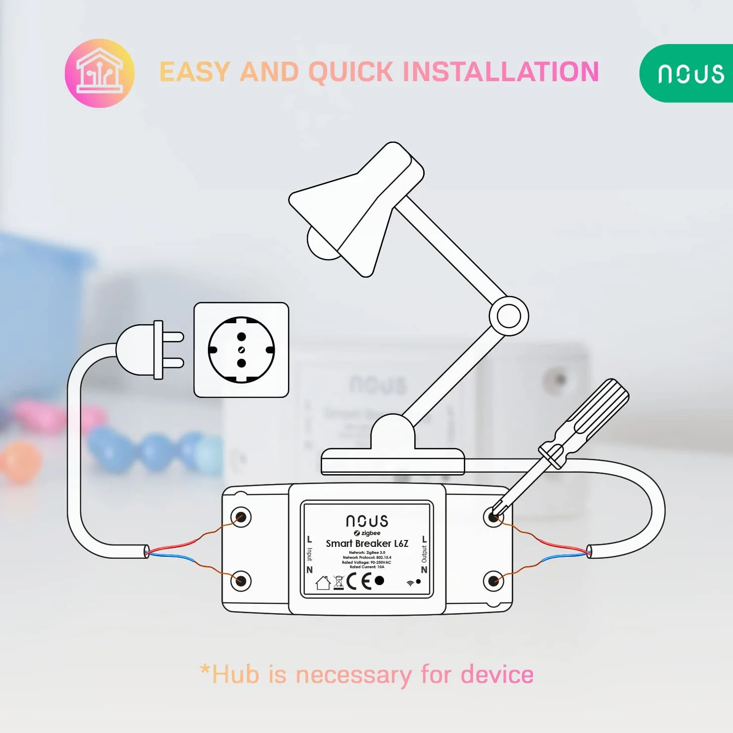 Nous L6Z ZigBee Smart Switch Breaker z Monitoringiem Mocy: Inteligentny Przełącznik dla Domowych Urządzeń