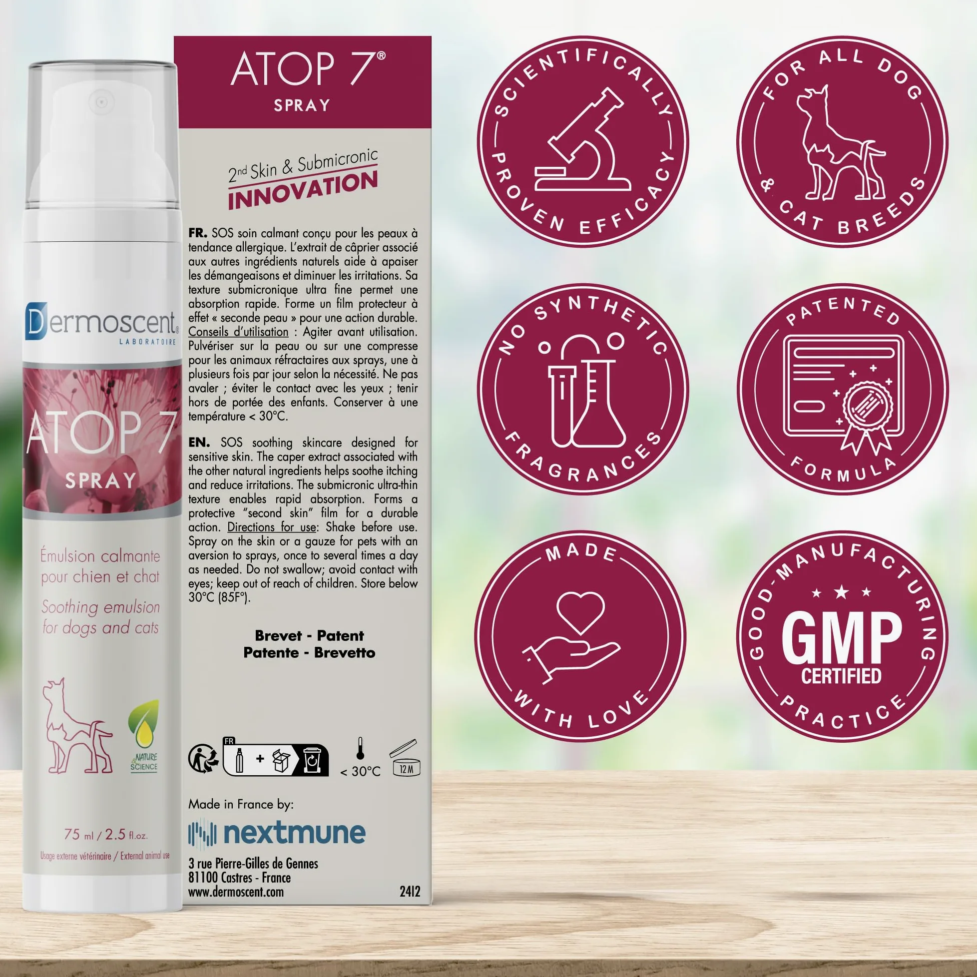 Dermoscent ATOP 7 Spray dla psów i kotów – 75 ml