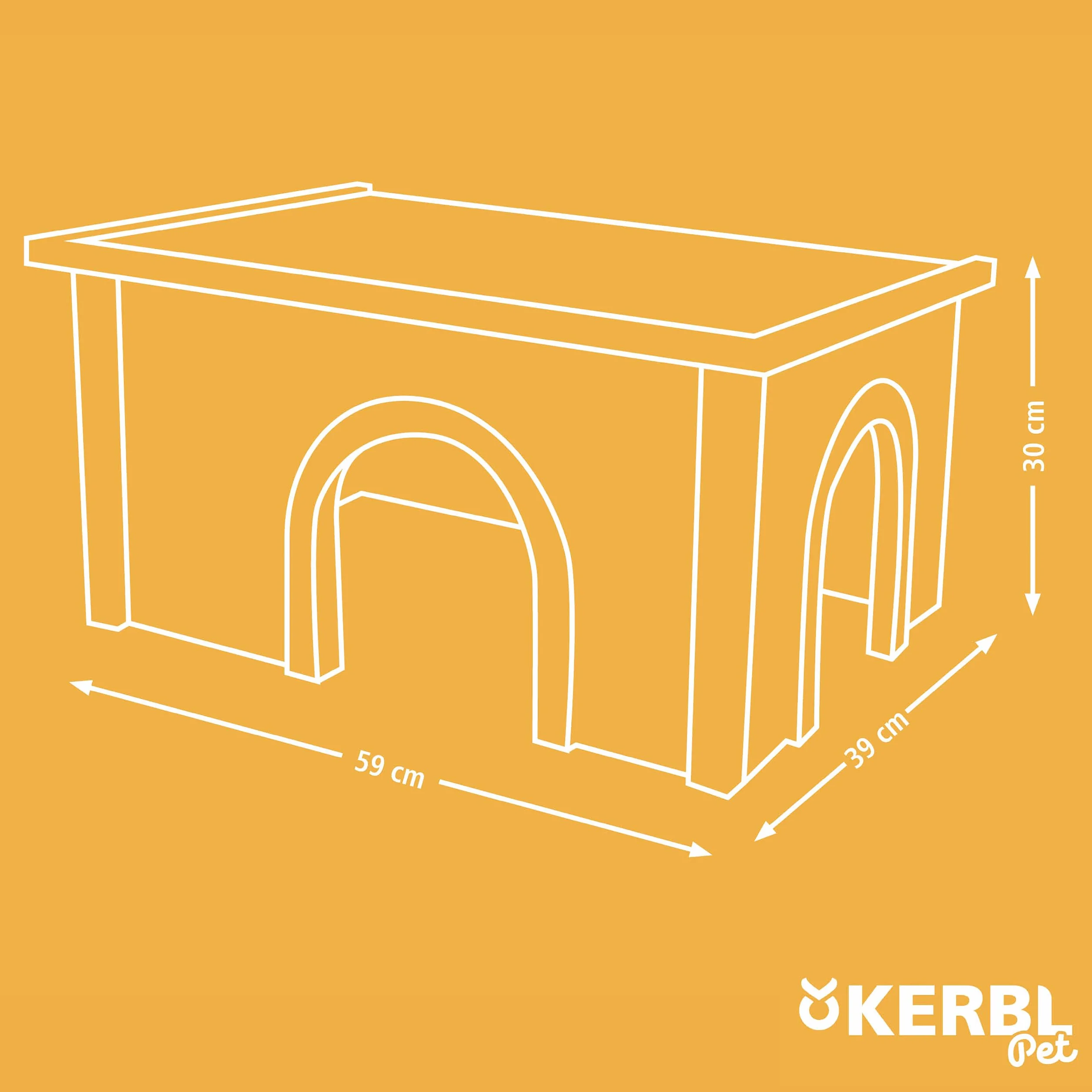 Kerbl 81773 Dom dla gryzoni XL, 64 x 42 x 10 cm, kolor drewna