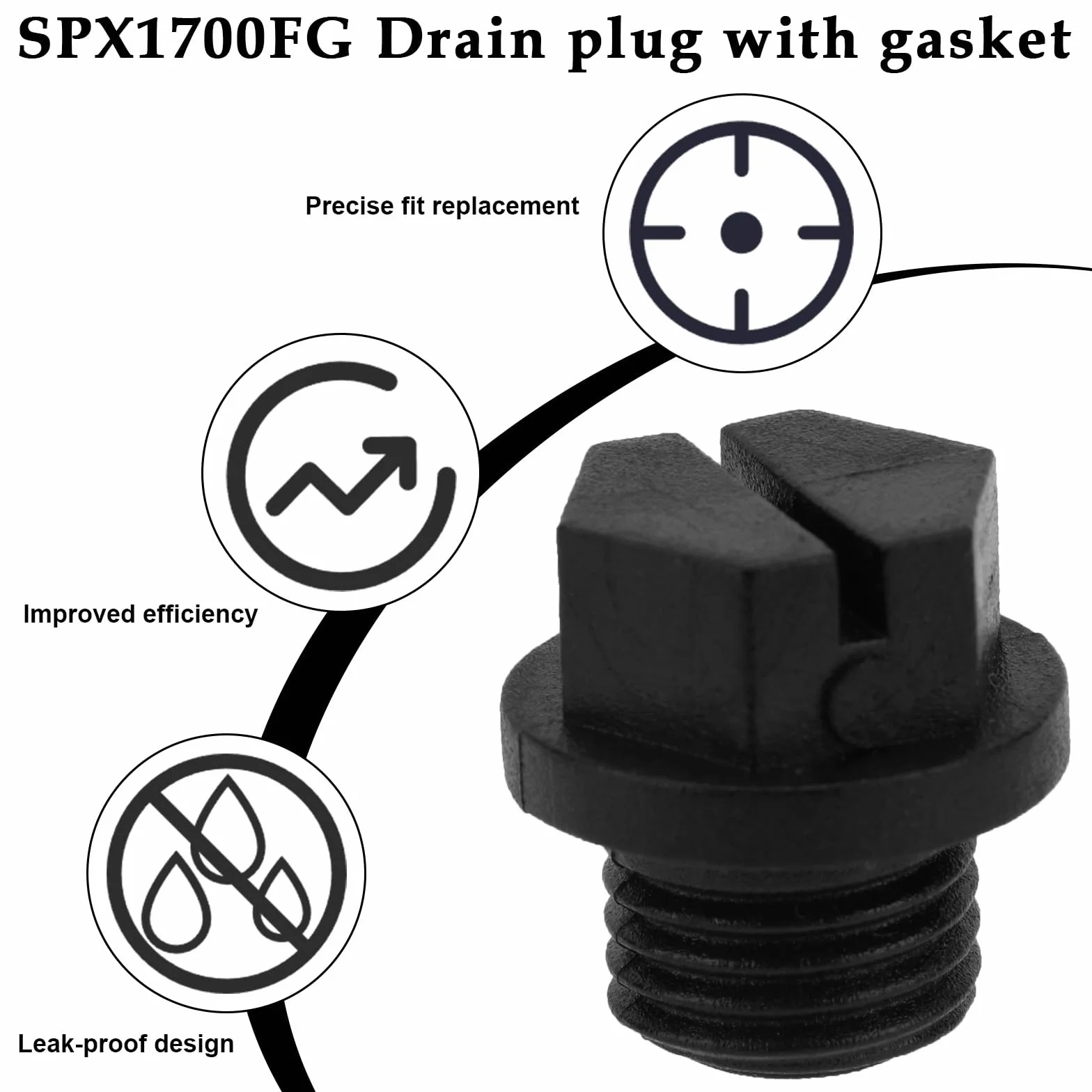 6szt SPX1700FG Korek Spustowy Basenu, Zastępczy Korek Pompy Basenowej Uszczelkami Kompatybilny z Hayward Super Pump/Power-Flo LX/Power Flo II/Max Flo