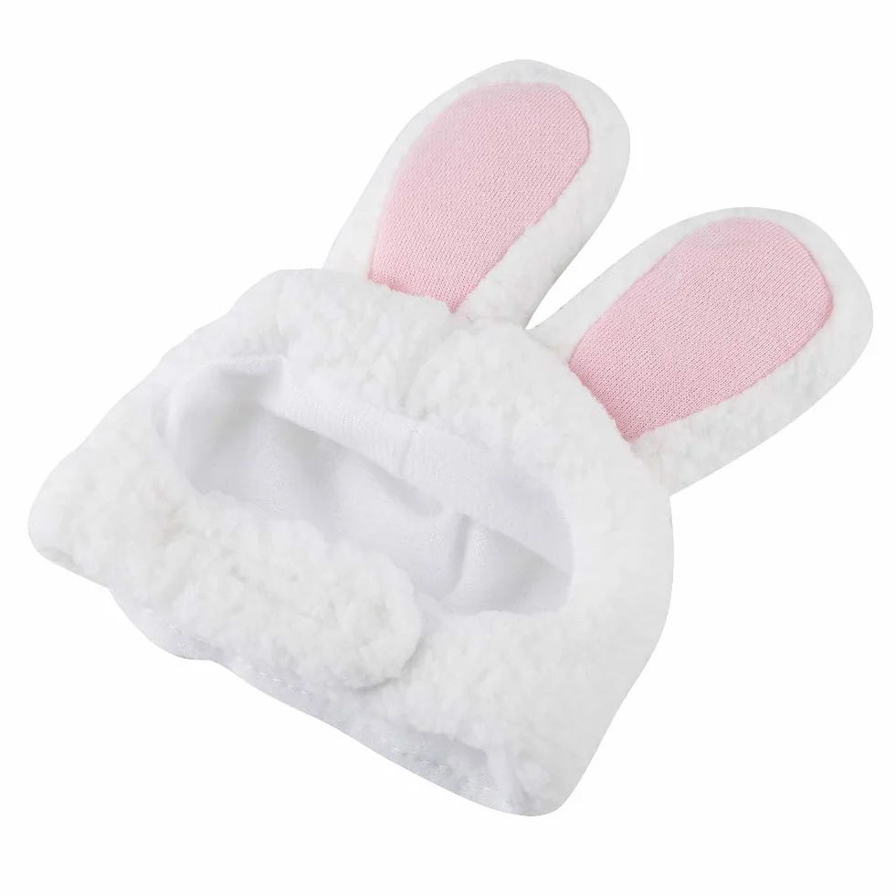 Bunny Hat, śliczny Kostium Pluszowy Kapelusz Królika dla Kotów i Małych Psów Kostium Imprezowy Halloween Akcesoria Nakrycia Głowy