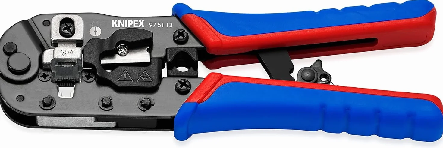 KNIPEX Szczypce do zagniatania złączy typu Western RJ45 z osłonkami wielokomponentowymi 190 mm, 97 51 13