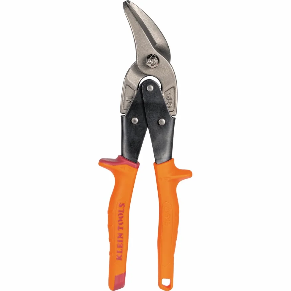 Klein Tools Nożyce do cięcia po lewej stronie, nożyce do cyny lotniczej z kutym ostrzem do precyzyjnego cięcia blachy
