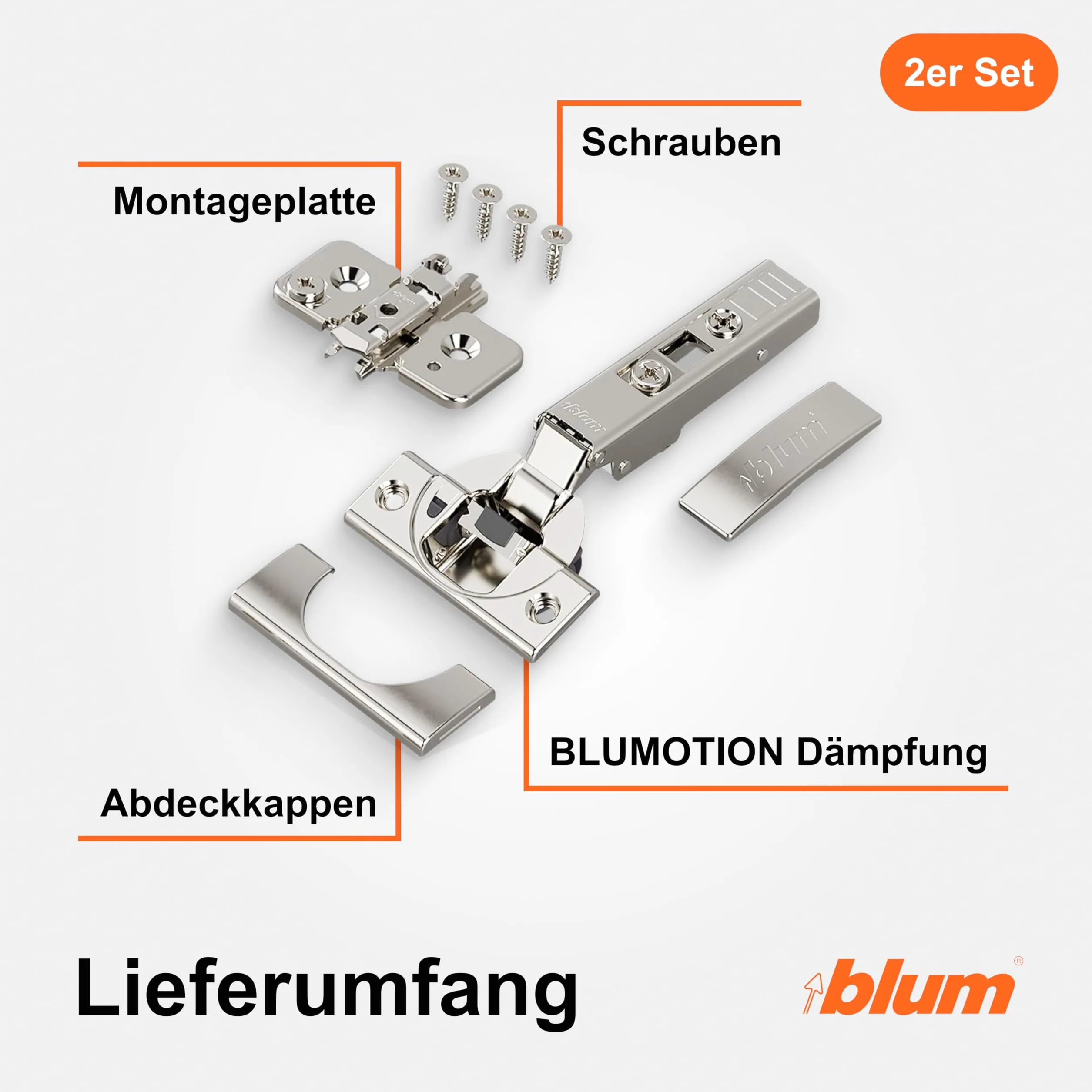 Blum CLIP top BLUMOTION 110° zawias meblowy Soft-close 35 mm, niklowany, nakładany