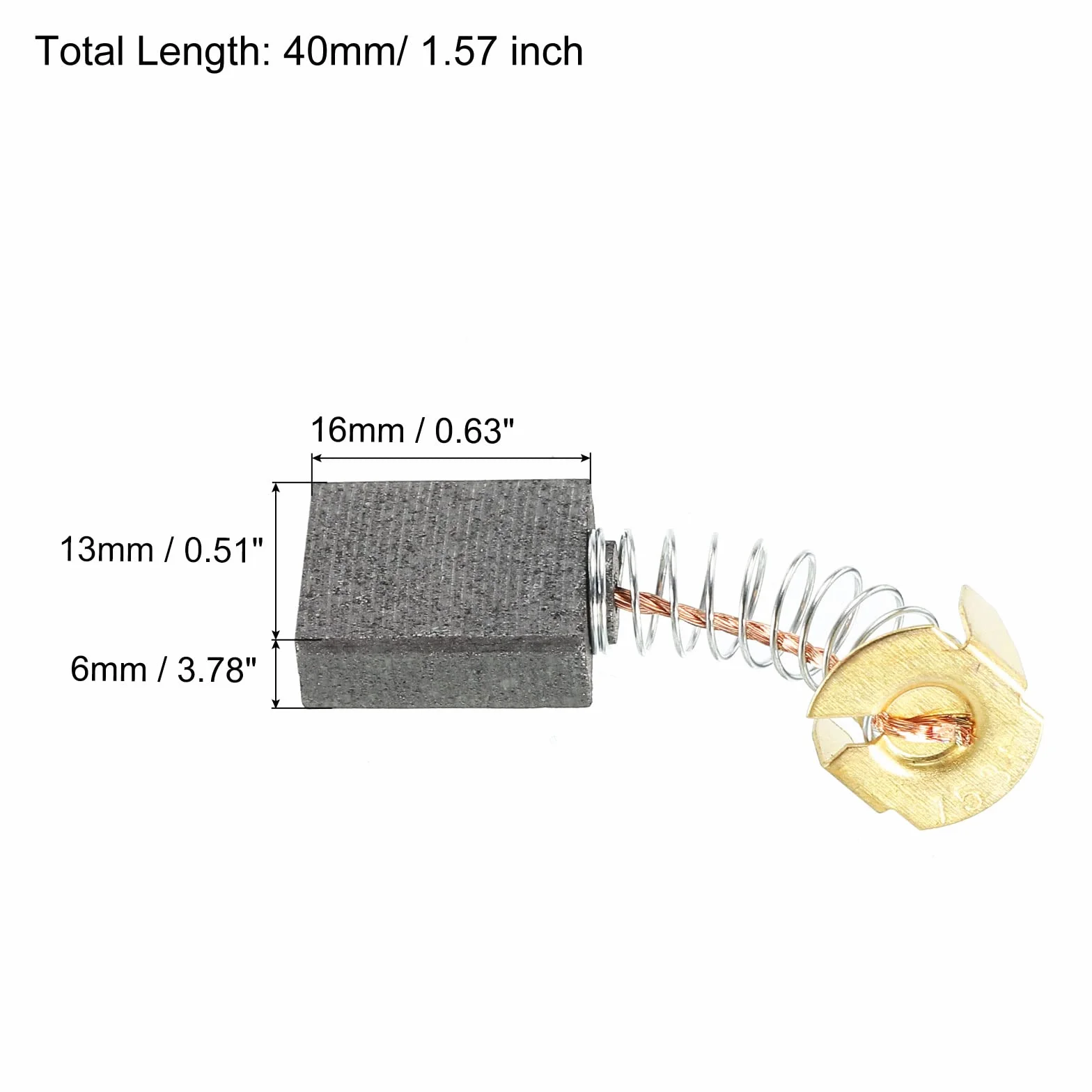 PATIKIL Szczotki węglowe 16 x 13 x 6 mm do silników elektrycznych elektronarzędzia szlifierka kątowa piła stołowa naprawa części zamiennych, 4 szt