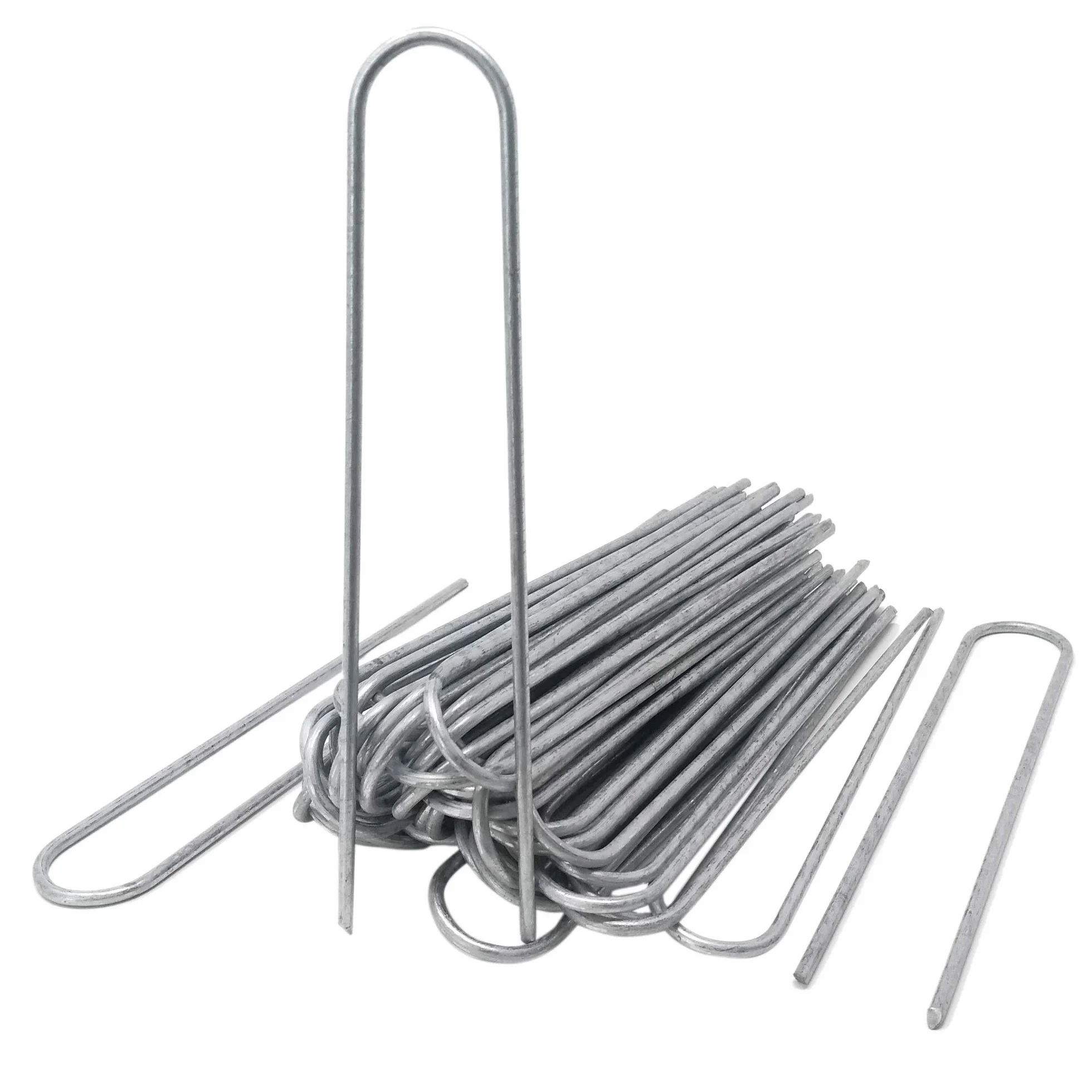 ToCi 50 x kotwa gruntowa 200 x 25 mm – ocynkowana kotwa gruntowa z drutu stalowego 3,8 mm – śledzie U do mocowania włókniny przeciw chwastom, folii, węży i kabli – kotwa mocująca do twardych podłóg
