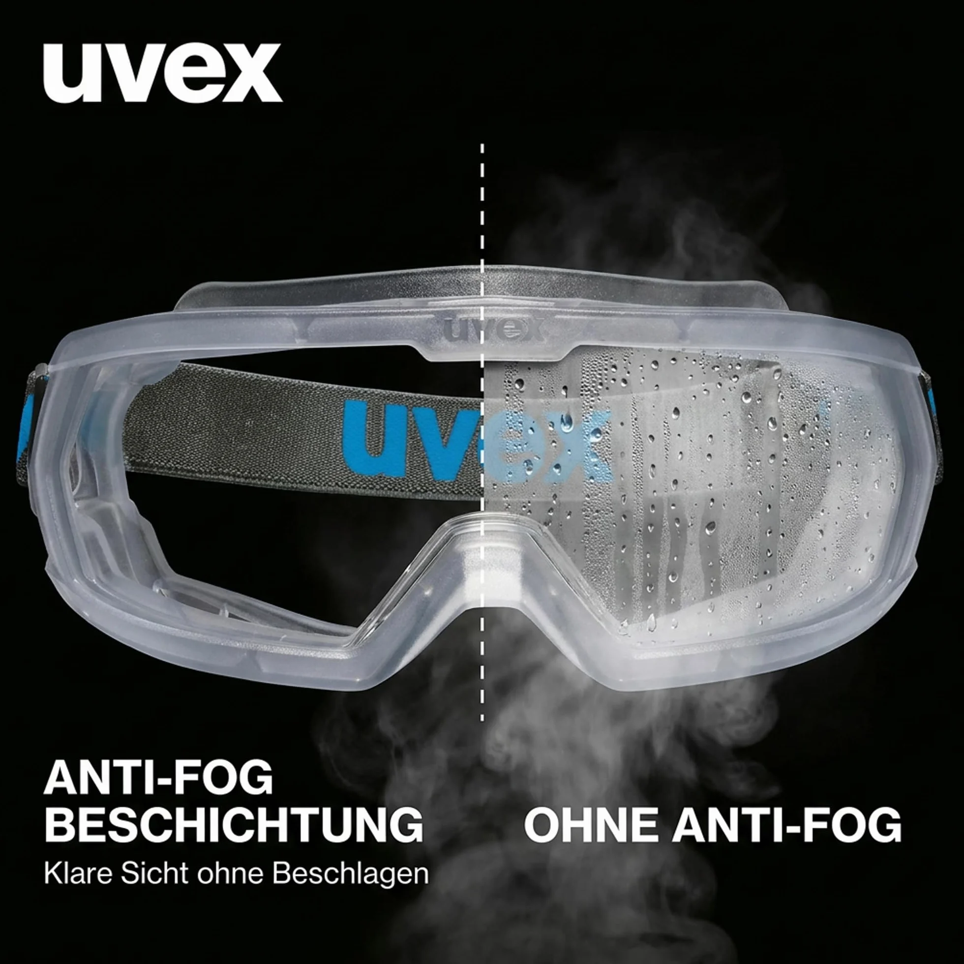 Uvex Hypervision – okulary pełne widzenia – okulary ochronne z panoramiczną szybą – 100% ochrona przed promieniowaniem UV – szybka odporna na zaparowanie i zarysowania