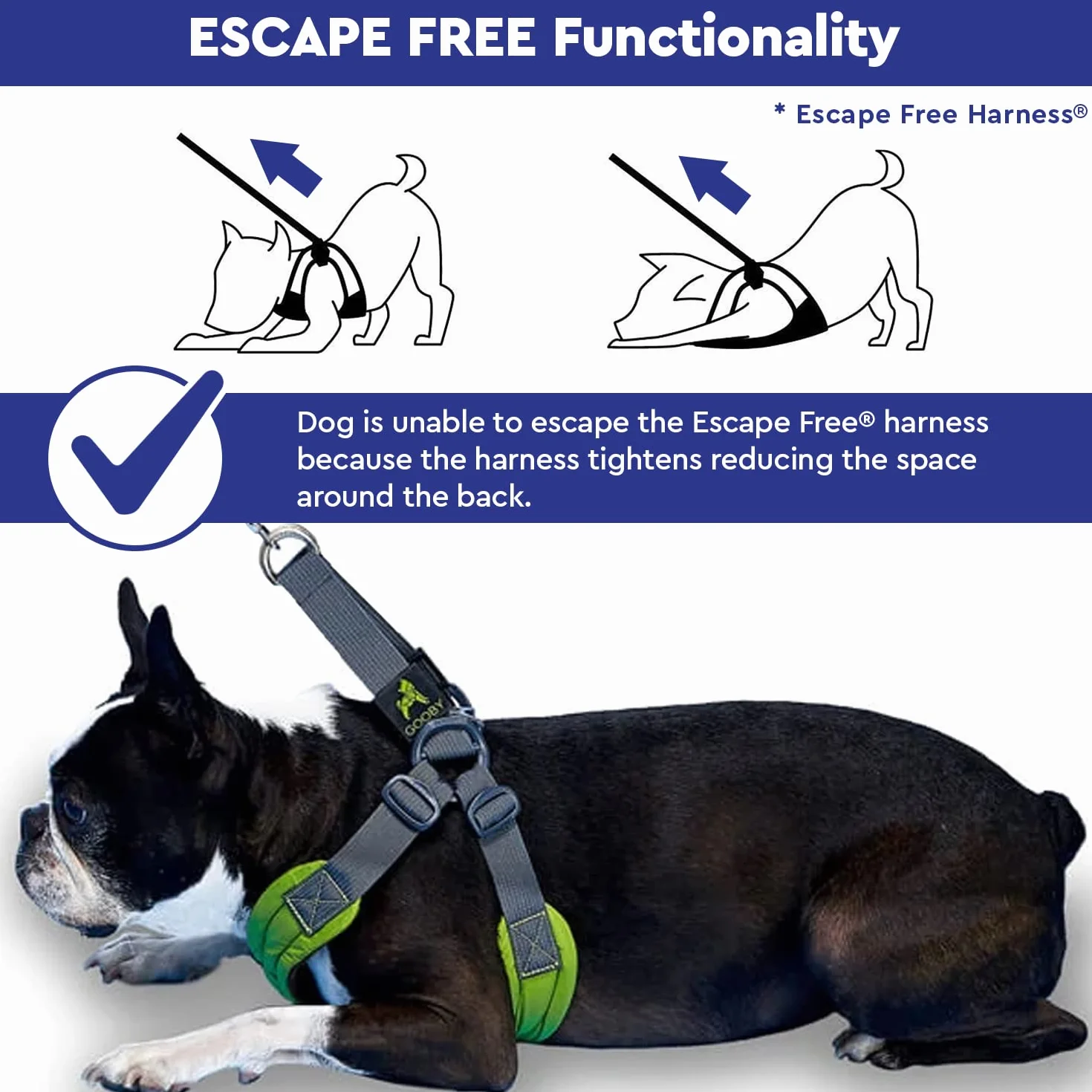 Gooby Escape Free Memory Foam Harness, Small Chest (13-17.2"), Purple