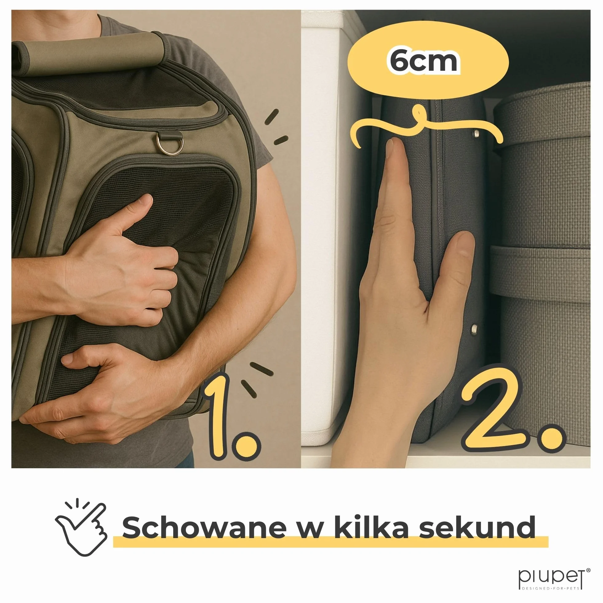 PiuPet® Pudełko transportowe i stabilna torba dla transportowych kotów I idealna z dużym polem widzenia