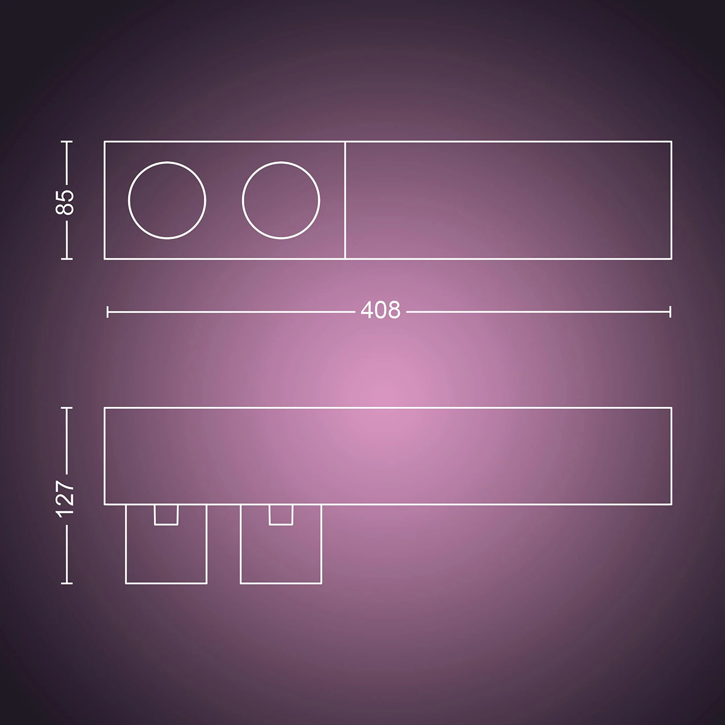 Philips Hue White & Color Ambiance Centris 2 sztuki, możliwość ściemniania, 16 milionów kolorów, sterowana aplikacją, kompatybilna z Amazon Alexa, czarny.