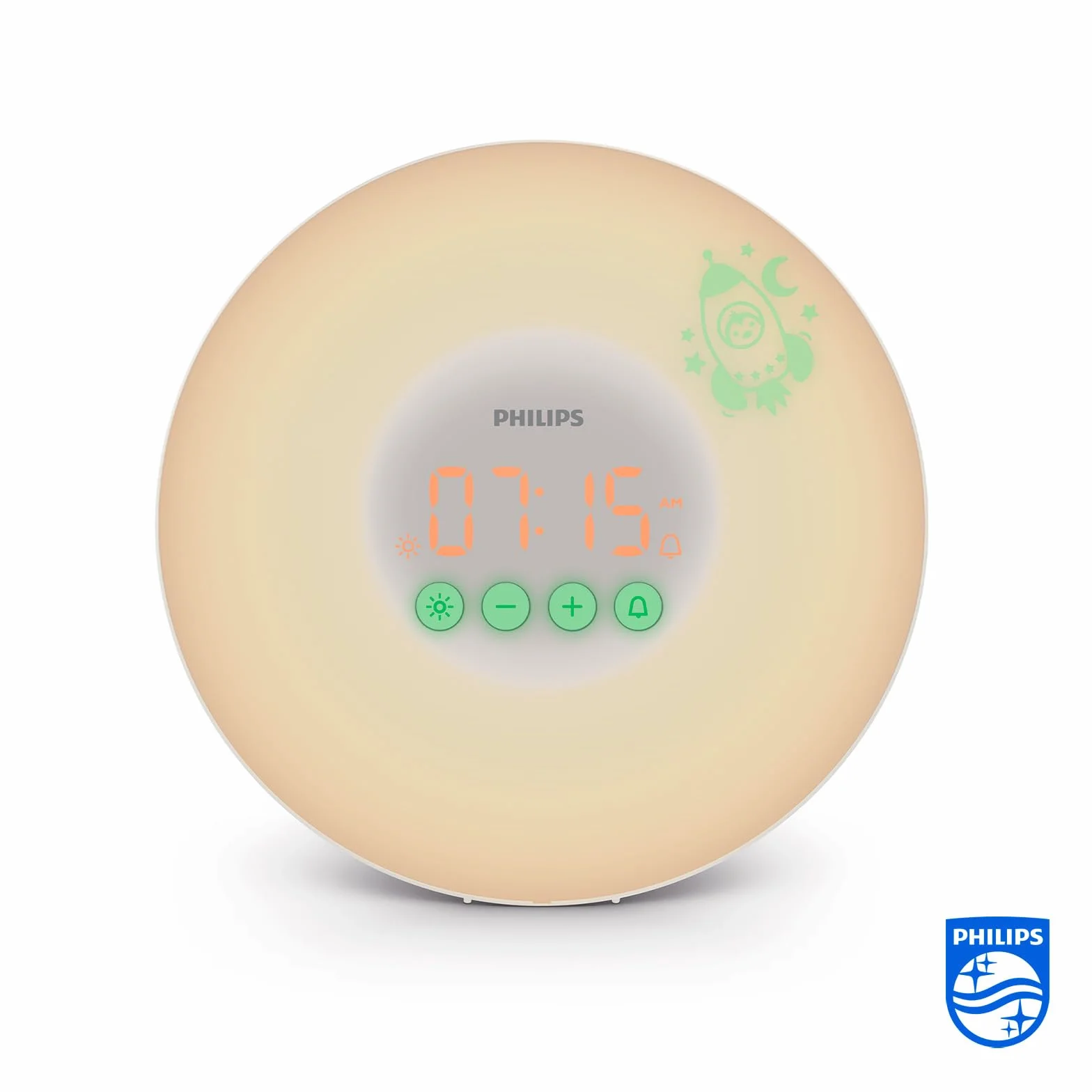Philips Wake-up Light dla dzieci HF3503/01 (LED, budzenie z oświetleniem, przyciski podświetlane, naklejki) biały