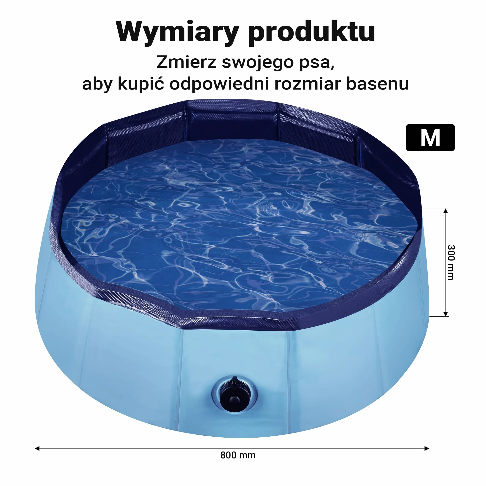 Fudajo Basen dla psa o wymiarach 80 x 30 cm, składany basenik ogrodowy z wzmocnioną krawędzią i antypoślizgowym spodem