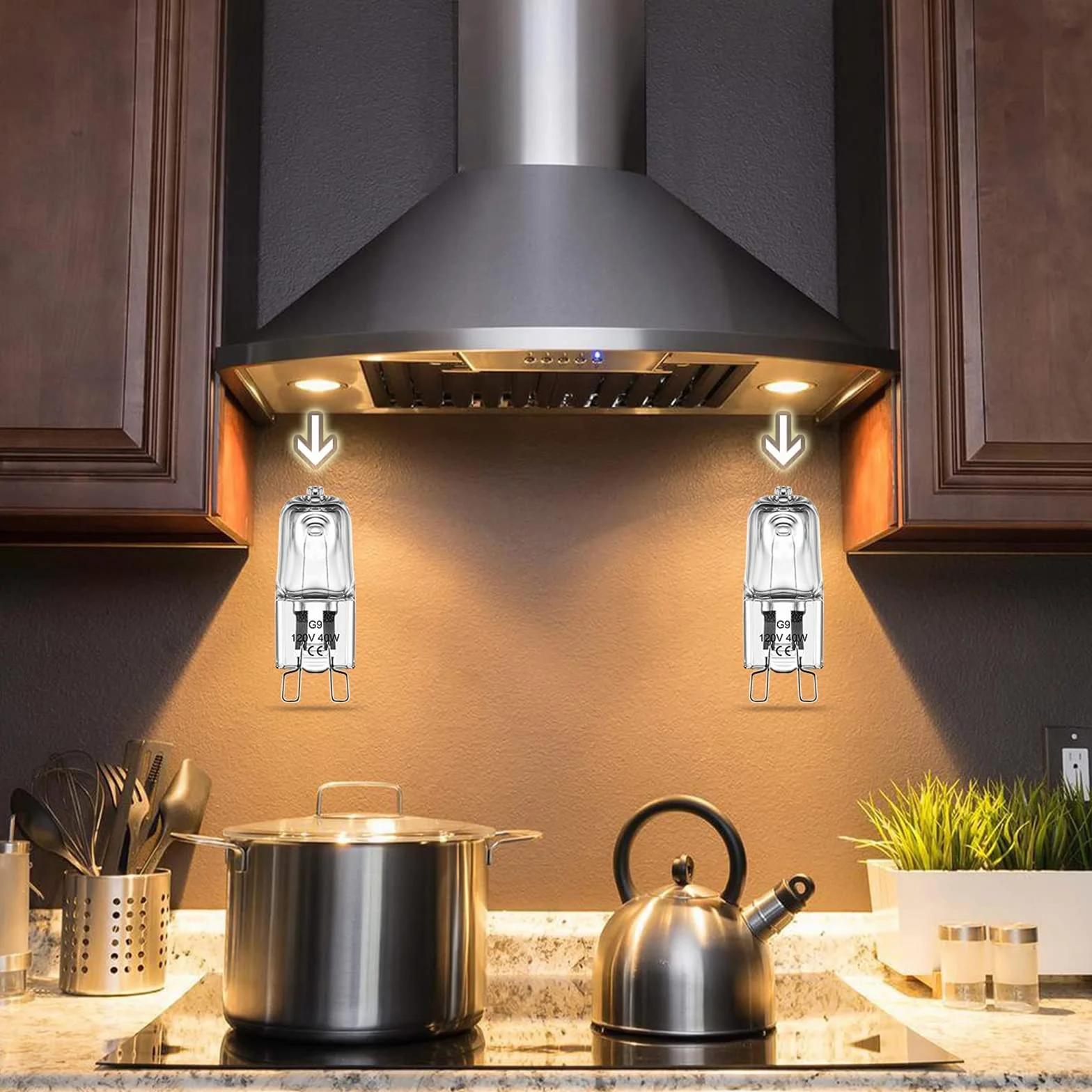 RuLEDne 5 sztuk halogenowych żarówek G9 40W do piekarnika, przezroczysta kapsułka ciepła biel 2700K, 230V 300°C żaroodporne do kuchenki mikrofalowej