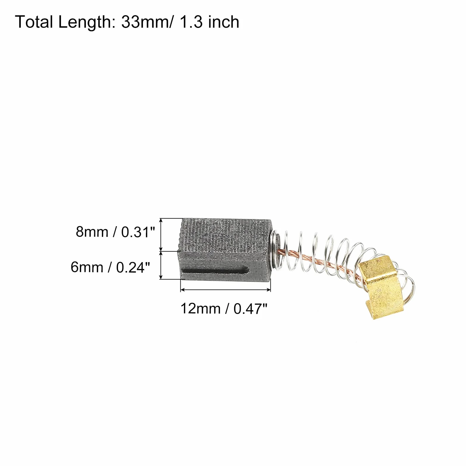 PATIKIL Szczotki węglowe 12 x 8 x 6 mm do silników elektrycznych elektronarzędzia szlifierka kątowa piła stołowa naprawa części zamiennych, 2 szt